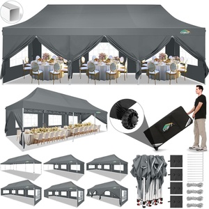 image:imageTOOLUCK Canopy Tent 10x10 Pop Up Canopy with Sidewalls and Rollup Ventilated Windows with Mosquito net Ez Outdoor Commercial Instant Gazebo Tent for Party Waterproof with CarrybagSlate Grey