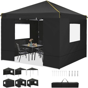 image:imageTOOLUCK Canopy Tent 10x10 Pop Up Canopy with Sidewalls and Rollup Ventilated Windows with Mosquito net Ez Outdoor Commercial Instant Gazebo Tent for Party Waterproof with CarrybagBlack1 year warranty