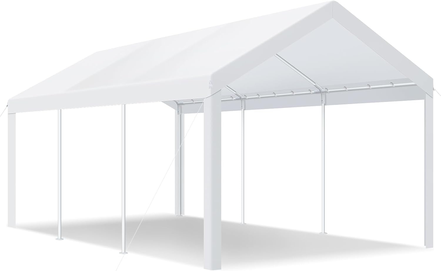 image:imageCOBIZI 10x20 Carport Heavy Duty Car Canopy Portable Garage Car Tent Garage Outdoor Shelter Upgrade Waterproof amp UV Protected with Windproof Ropes amp Builtin Sandbags for Cars Trucks and Boats GrayWhite1