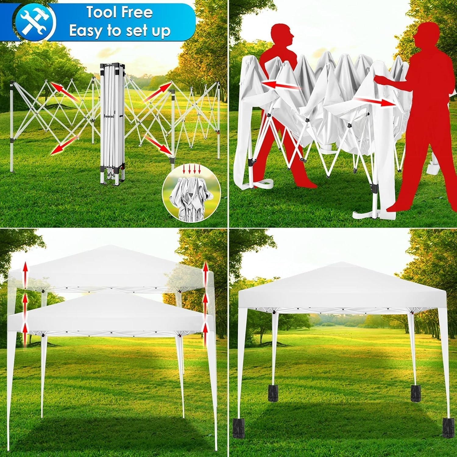 image:imageCOBIZI 10x20 FT Pop up Canopy Tent with Sidewalls Party Tents for Parties Carpas para Fiestas Easy Set Large Outdoor Popup Patio Gazebo for BackyardWeddingsVendorCommercial EventWhite UpgradeWHITE