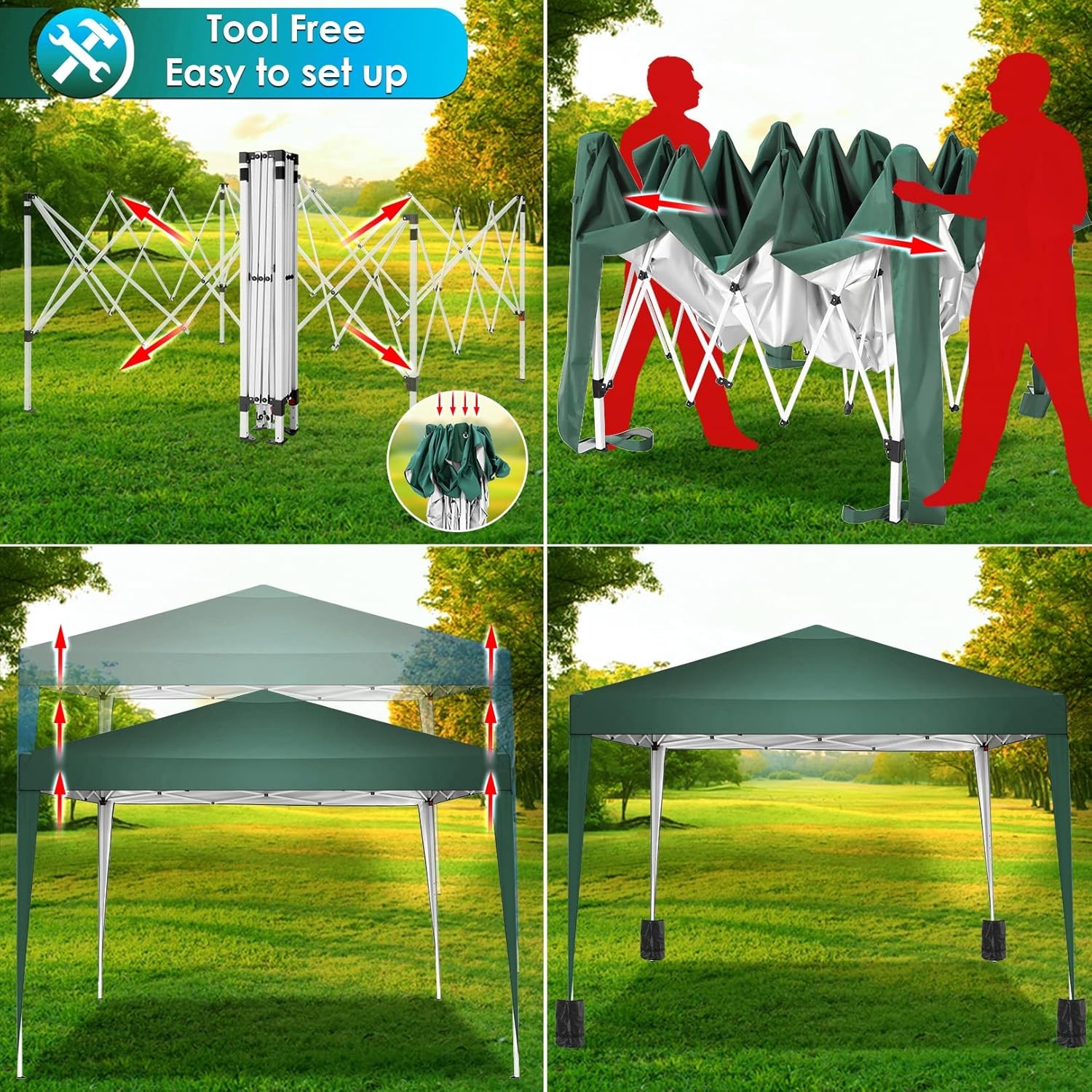 image:imageCOBIZI 10x20 FT Pop up Canopy Tent with Sidewalls Party Tents for Parties Carpas para Fiestas Easy Set Large Outdoor Popup Patio Gazebo for BackyardWeddingsVendorCommercial EventWhite UpgradeGreen