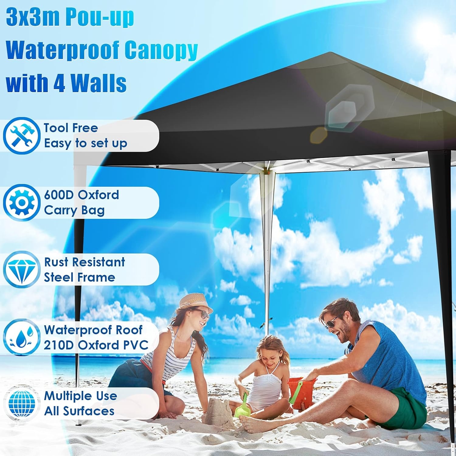image:imageCOBIZI 10x20 FT Pop up Canopy Tent with Sidewalls Party Tents for Parties Carpas para Fiestas Easy Set Large Outdoor Popup Patio Gazebo for BackyardWeddingsVendorCommercial EventWhite UpgradeBlack