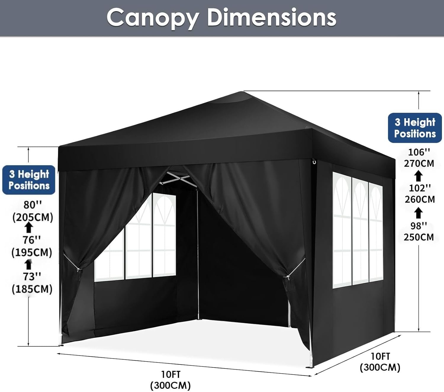 image:imageCOBIZI 10x20 FT Pop up Canopy Tent with Sidewalls Party Tents for Parties Carpas para Fiestas Easy Set Large Outdoor Popup Patio Gazebo for BackyardWeddingsVendorCommercial EventWhite UpgradeBlack
