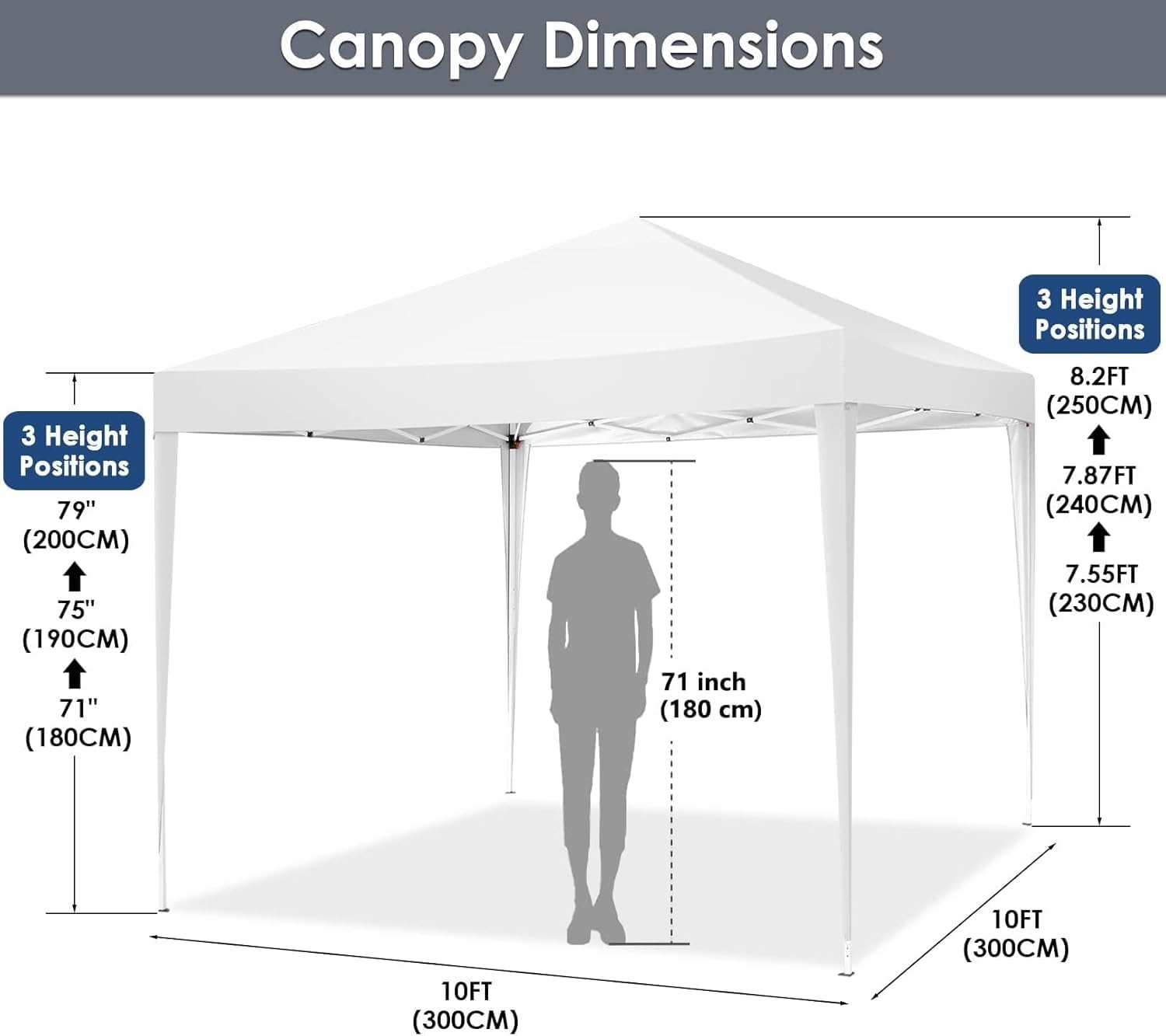 image:imageCOBIZI 10x20 FT Pop up Canopy Tent with Sidewalls Party Tents for Parties Carpas para Fiestas Easy Set Large Outdoor Popup Patio Gazebo for BackyardWeddingsVendorCommercial EventWhite UpgradeWHITE