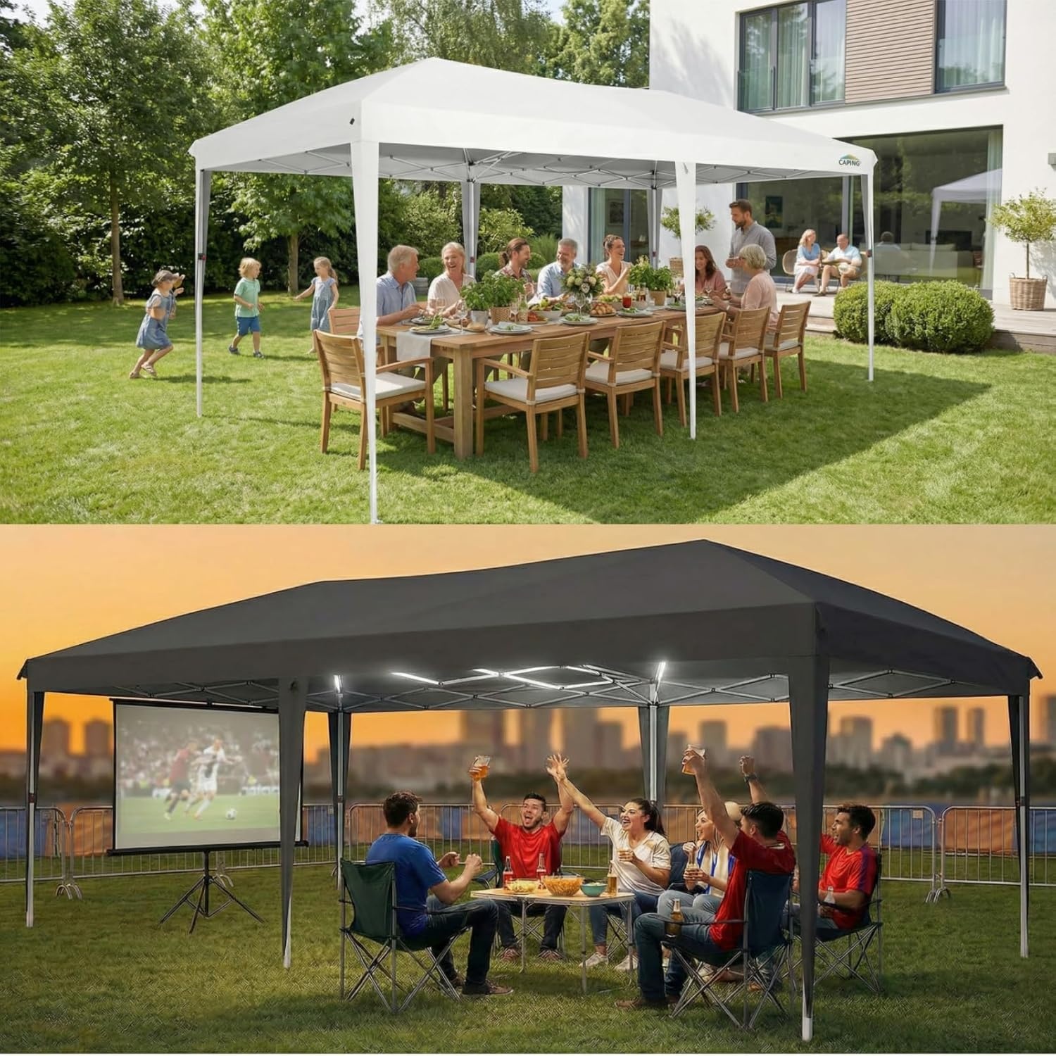 image:imageCOBIZI 10x20 FT Pop up Canopy Tent with Sidewalls Party Tents for Parties Carpas para Fiestas Easy Set Large Outdoor Popup Patio Gazebo for BackyardWeddingsVendorCommercial EventWhite UpgradeDimGray