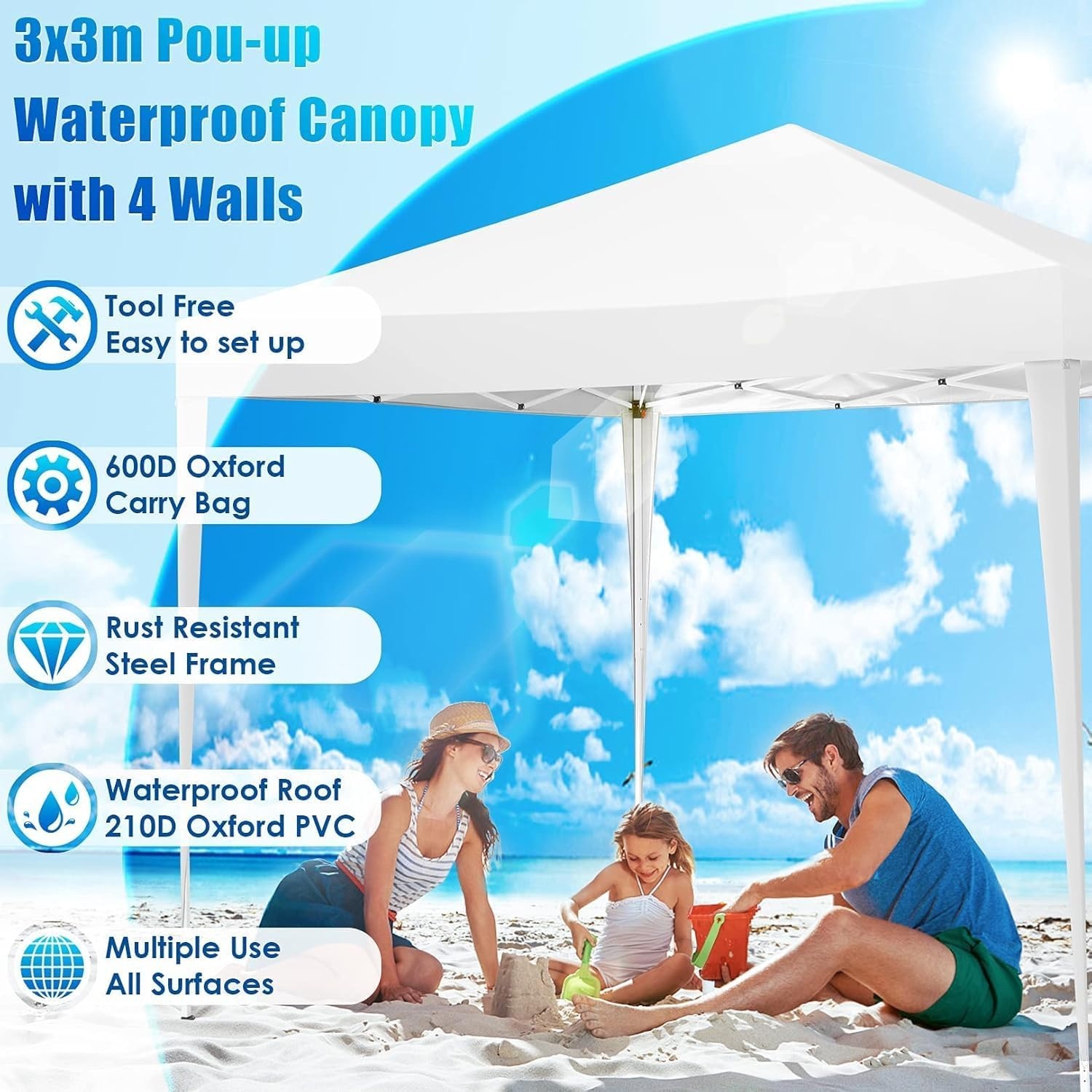 image:imageCOBIZI 10x20 FT Pop up Canopy Tent with Sidewalls Party Tents for Parties Carpas para Fiestas Easy Set Large Outdoor Popup Patio Gazebo for BackyardWeddingsVendorCommercial EventWhite UpgradeWHITE