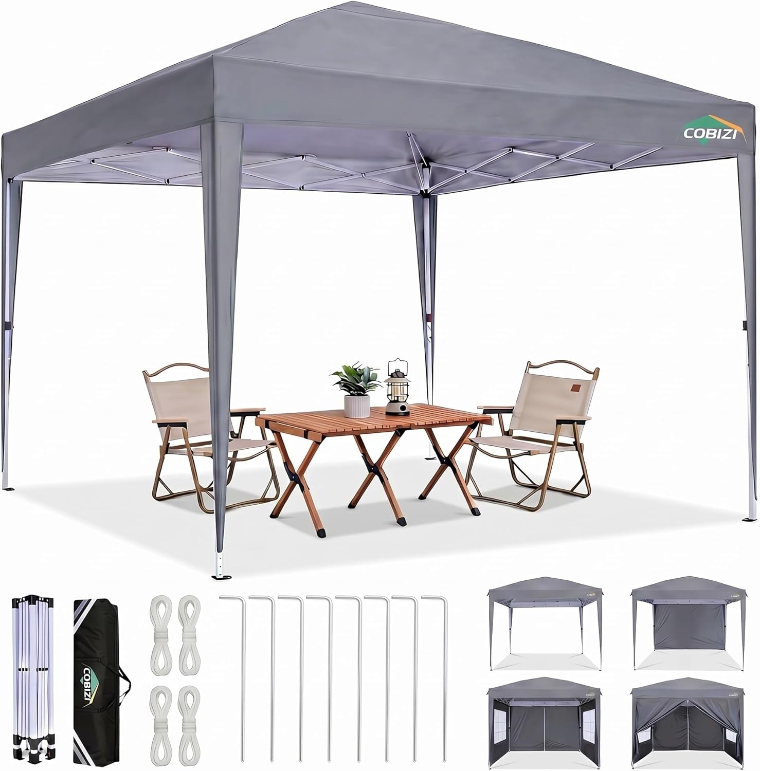 image:imageCOBIZI 10x20 FT Pop up Canopy Tent with Sidewalls Party Tents for Parties Carpas para Fiestas Easy Set Large Outdoor Popup Patio Gazebo for BackyardWeddingsVendorCommercial EventWhite UpgradeDimGray