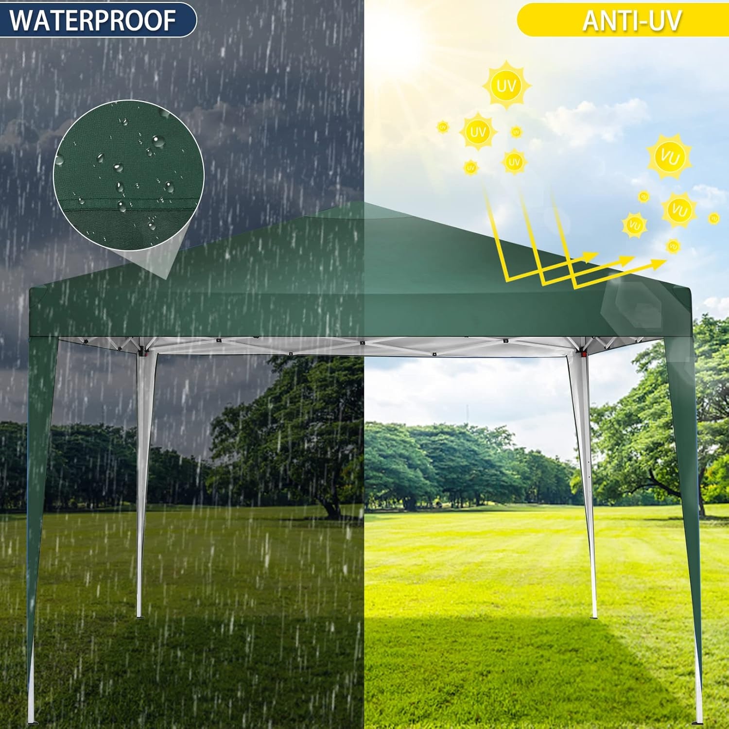 image:imageCOBIZI 10x20 FT Pop up Canopy Tent with Sidewalls Party Tents for Parties Carpas para Fiestas Easy Set Large Outdoor Popup Patio Gazebo for BackyardWeddingsVendorCommercial EventWhite UpgradeGreen