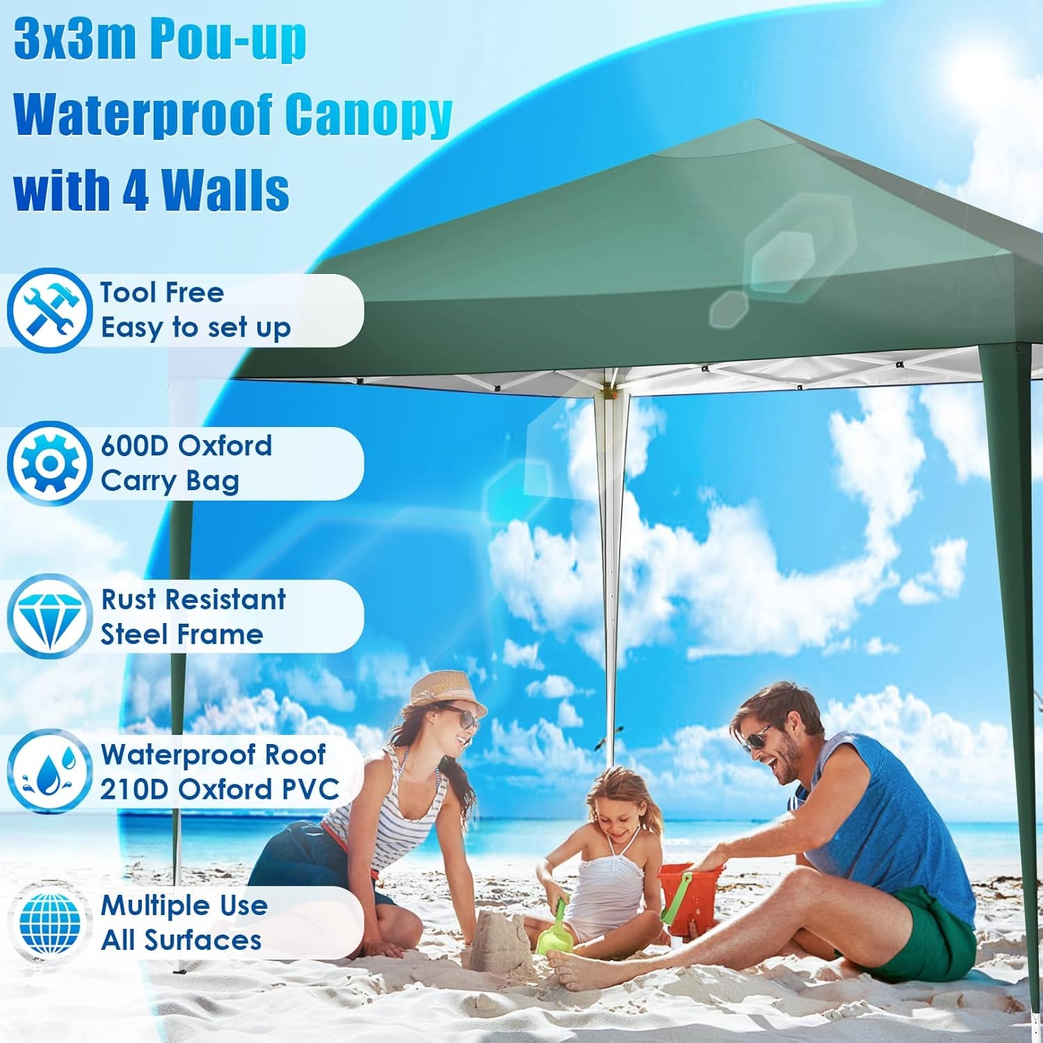 image:imageCOBIZI 10x20 FT Pop up Canopy Tent with Sidewalls Party Tents for Parties Carpas para Fiestas Easy Set Large Outdoor Popup Patio Gazebo for BackyardWeddingsVendorCommercial EventWhite UpgradeGreen