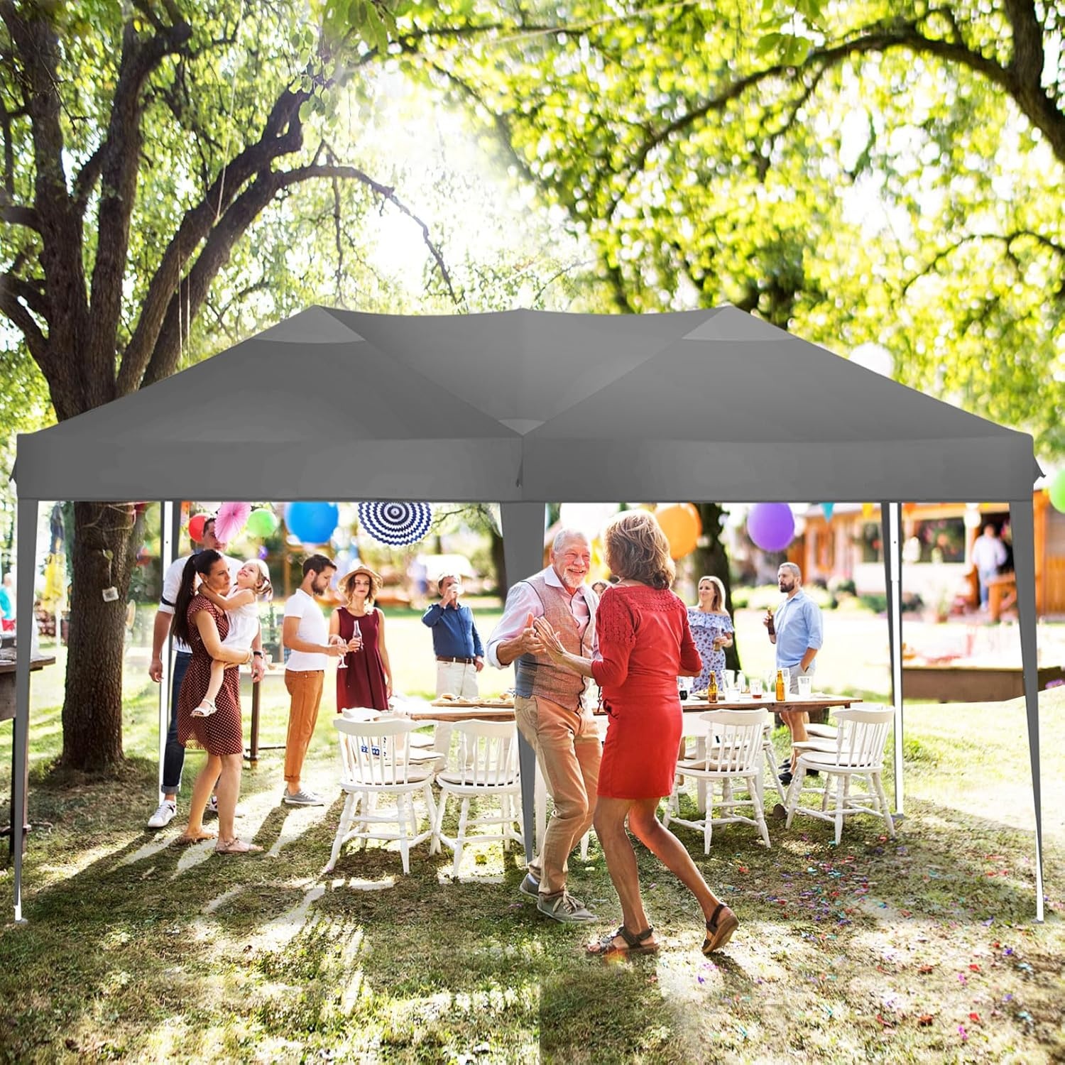 image:imageCOBIZI 10x20 FT Pop up Canopy Tent with Sidewalls Party Tents for Parties Carpas para Fiestas Easy Set Large Outdoor Popup Patio Gazebo for BackyardWeddingsVendorCommercial EventWhite UpgradeGray