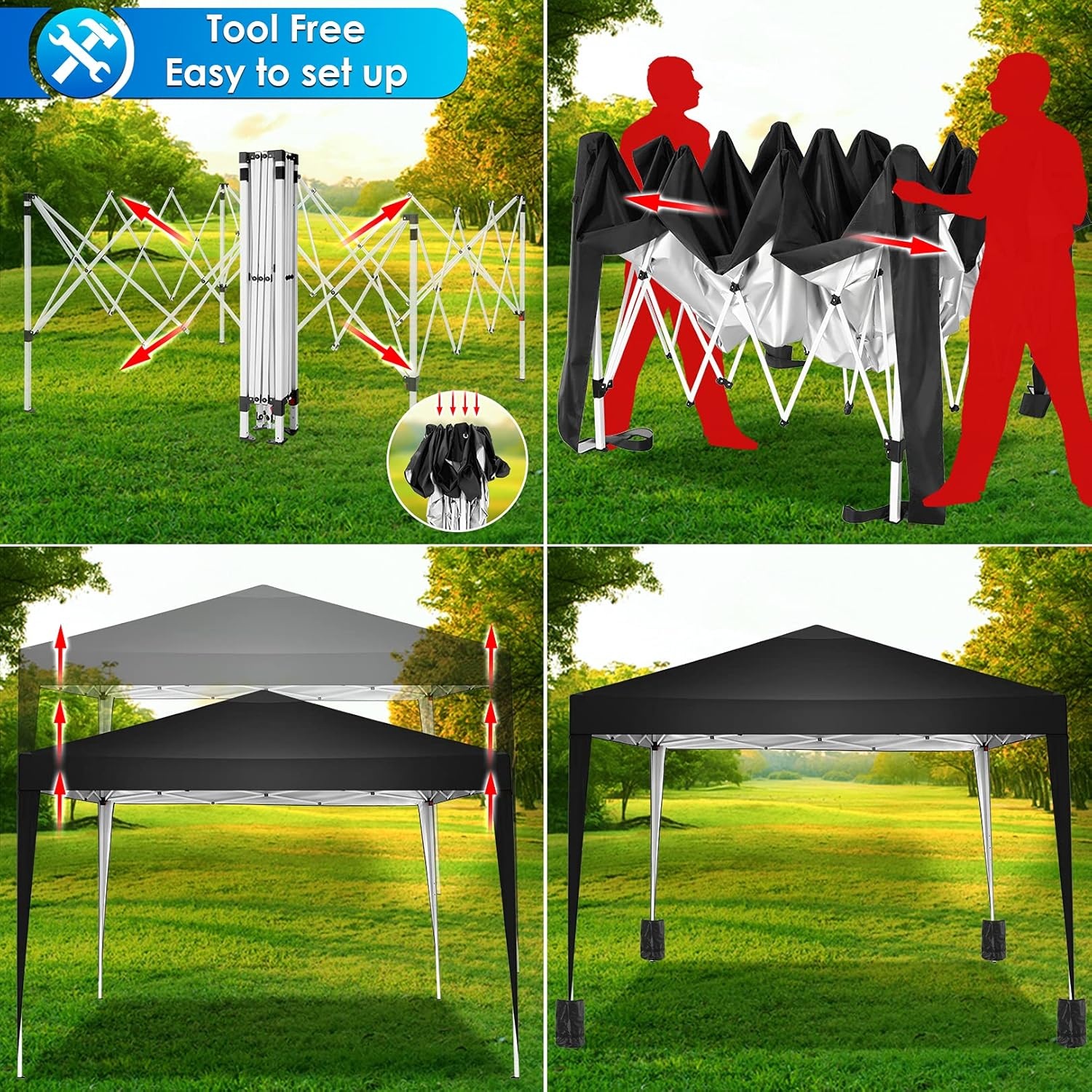 image:imageCOBIZI 10x20 FT Pop up Canopy Tent with Sidewalls Party Tents for Parties Carpas para Fiestas Easy Set Large Outdoor Popup Patio Gazebo for BackyardWeddingsVendorCommercial EventWhite UpgradeBlack