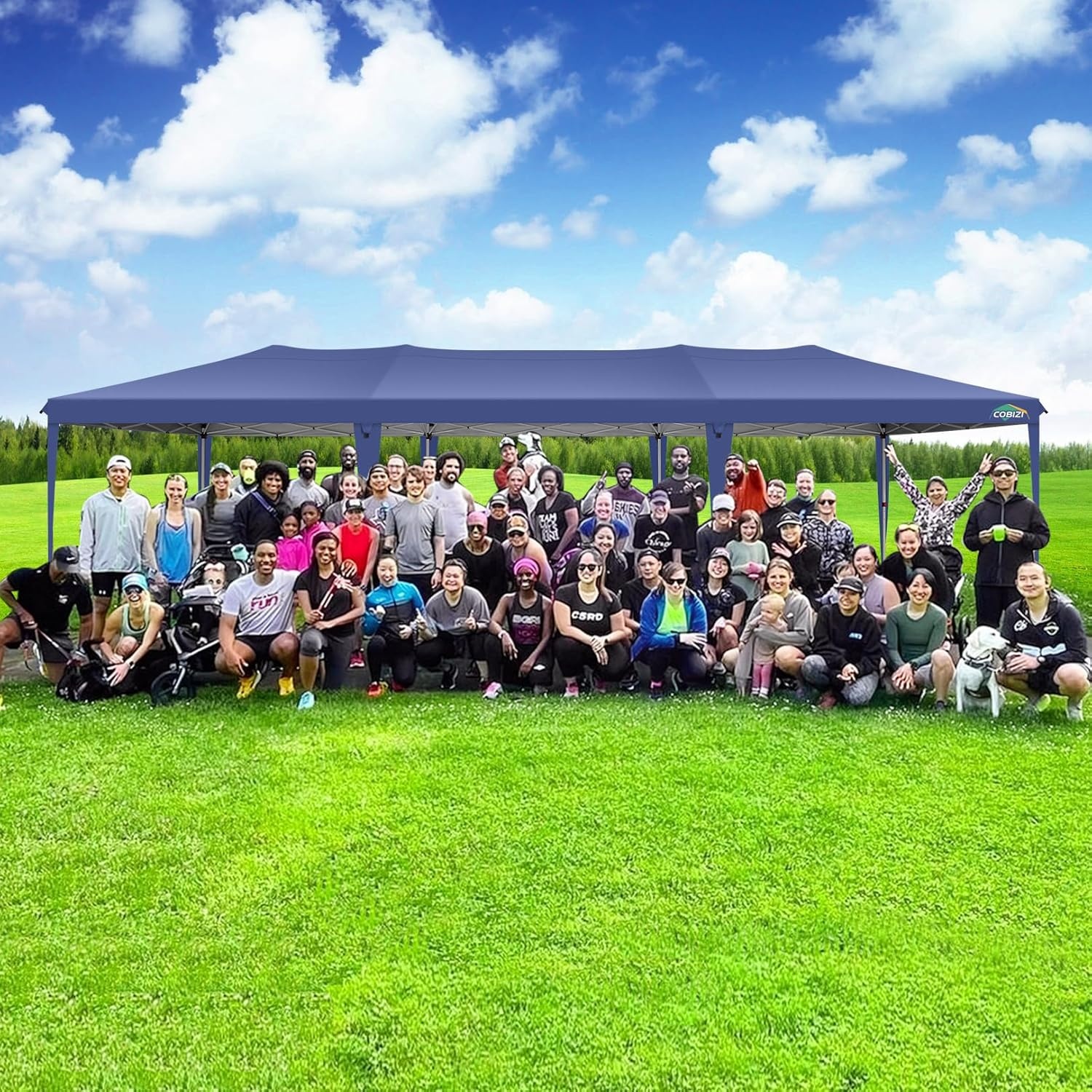 image:imageCOBIZI 10x20 FT Pop up Canopy Tent with Sidewalls Party Tents for Parties Carpas para Fiestas Easy Set Large Outdoor Popup Patio Gazebo for BackyardWeddingsVendorCommercial EventWhite UpgradeNavy Blue