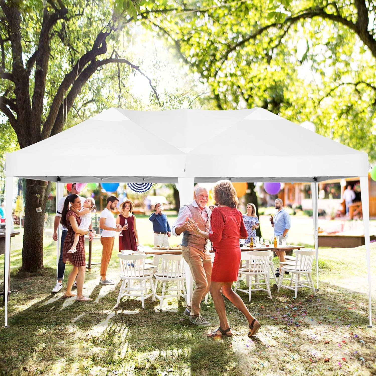 image:imageCOBIZI 10x20 FT Pop up Canopy Tent with Sidewalls Party Tents for Parties Carpas para Fiestas Easy Set Large Outdoor Popup Patio Gazebo for BackyardWeddingsVendorCommercial EventWhite UpgradeWHITE