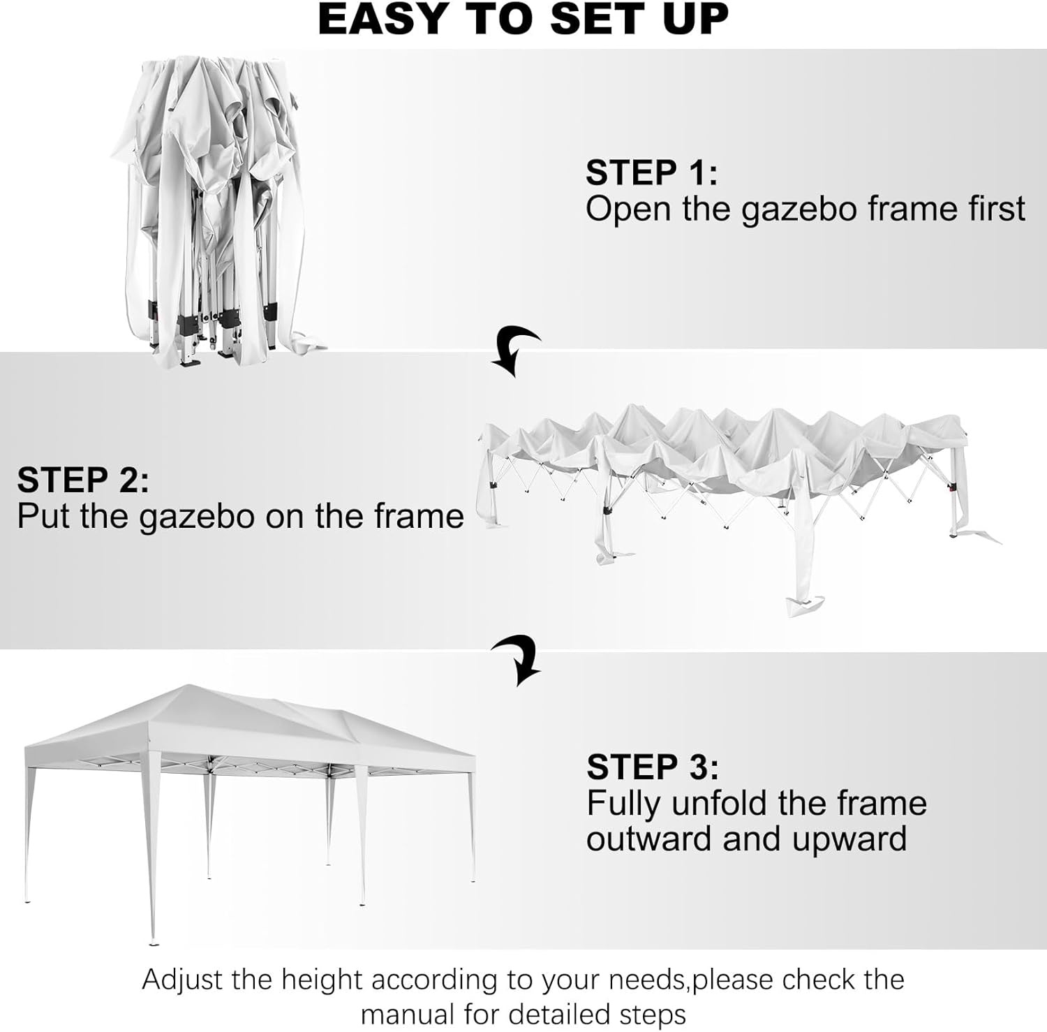 image:imageCOBIZI 10x20 FT Pop up Canopy Tent with Sidewalls Party Tents for Parties Carpas para Fiestas Easy Set Large Outdoor Popup Patio Gazebo for BackyardWeddingsVendorCommercial EventWhite UpgradeWHITE