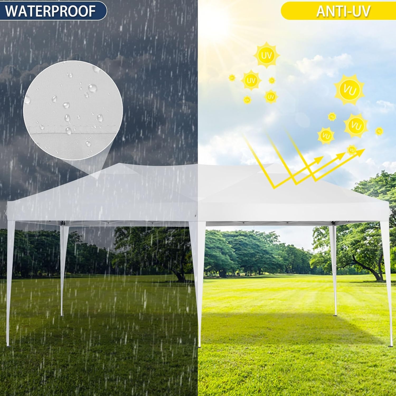image:imageCOBIZI 10x20 FT Pop up Canopy Tent with Sidewalls Party Tents for Parties Carpas para Fiestas Easy Set Large Outdoor Popup Patio Gazebo for BackyardWeddingsVendorCommercial EventWhite UpgradeWHITE