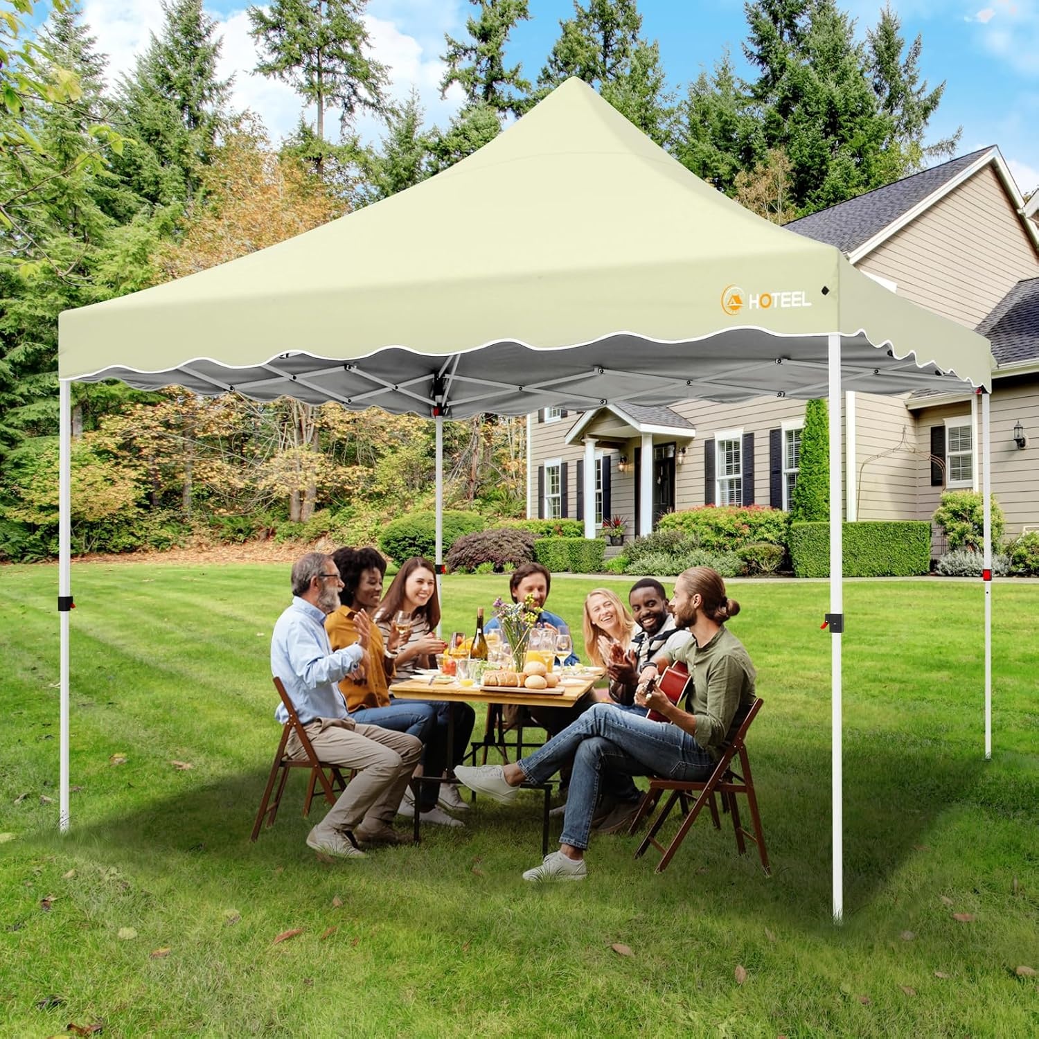 image:imageCOBIZI 10x20 FT Pop up Canopy Tent with Sidewalls Party Tents for Parties Carpas para Fiestas Easy Set Large Outdoor Popup Patio Gazebo for BackyardWeddingsVendorCommercial EventWhite UpgradeKhaki