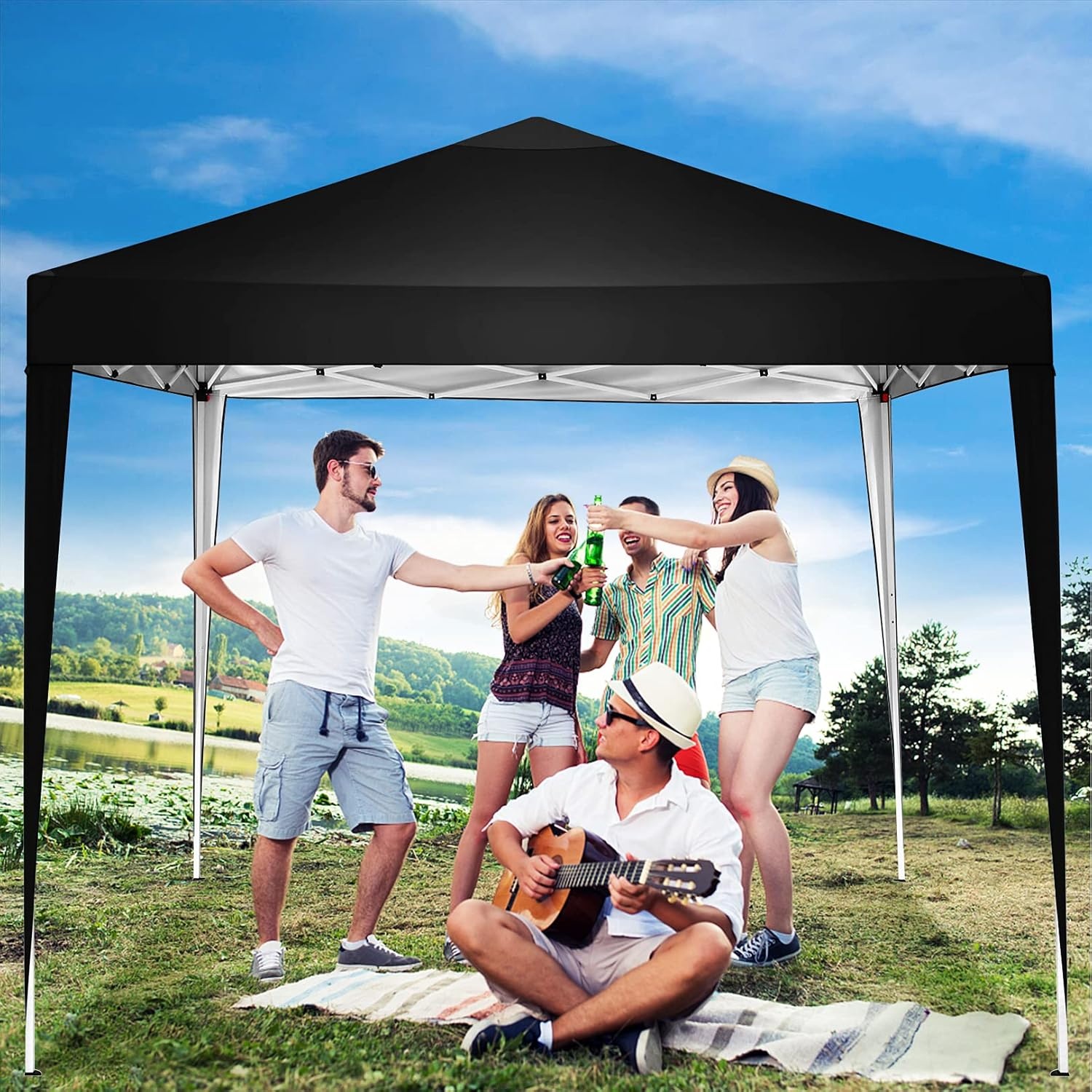 image:imageCOBIZI 10x20 FT Pop up Canopy Tent with Sidewalls Party Tents for Parties Carpas para Fiestas Easy Set Large Outdoor Popup Patio Gazebo for BackyardWeddingsVendorCommercial EventWhite UpgradeBlack