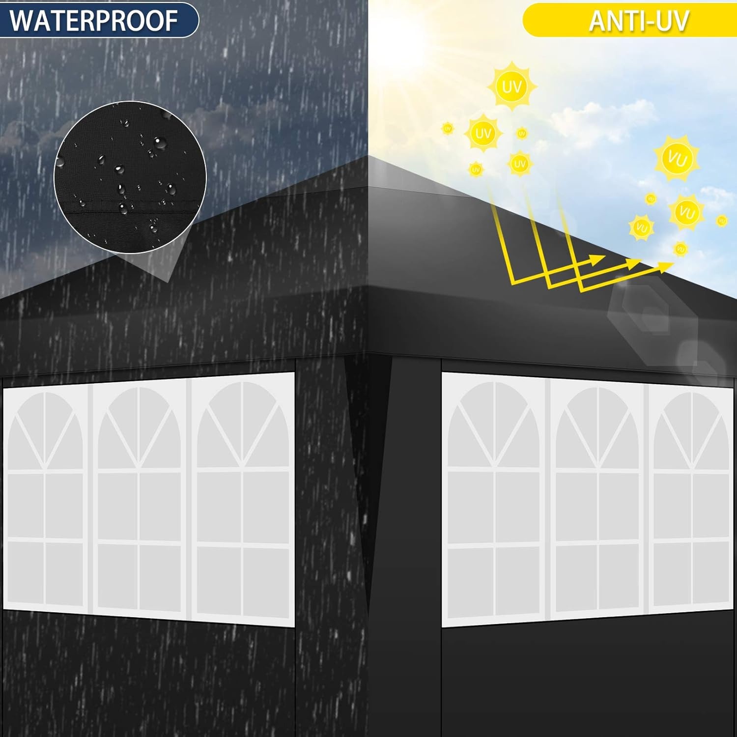 image:imageCOBIZI 10x20 FT Pop up Canopy Tent with Sidewalls Party Tents for Parties Carpas para Fiestas Easy Set Large Outdoor Popup Patio Gazebo for BackyardWeddingsVendorCommercial EventWhite UpgradeBlack