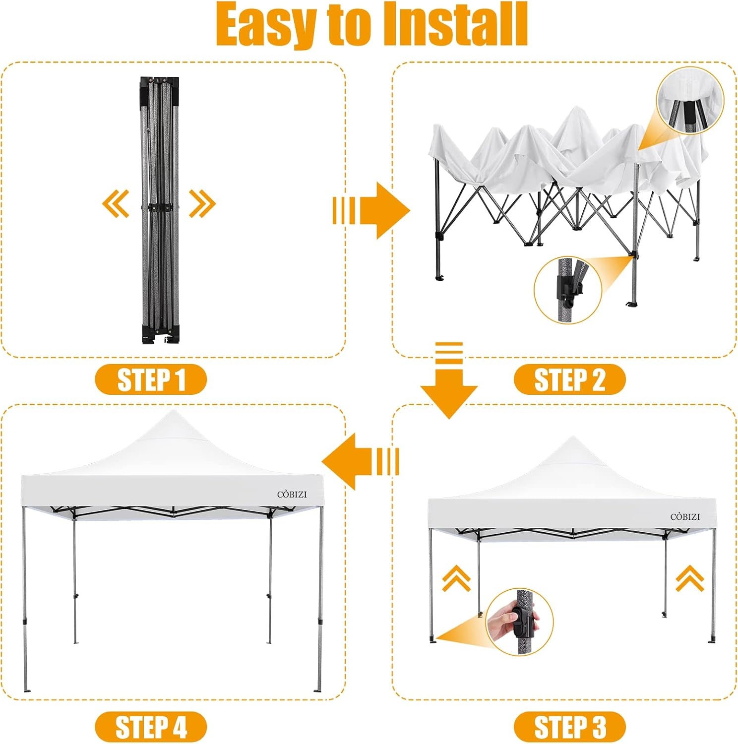image:imageCOBIZI 16x16 Pop up Gazebo on Clearance Hexagonal Outdoor Canopy Tent with Mosquito Netting Adjustable Height and 256 Square ft of Shade for Party Backyard Gardens with Vented TopBrownWhite