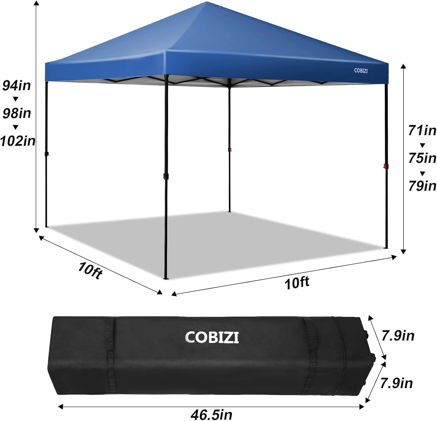 image:imageCOBIZI 16x16 Pop up Gazebo on Clearance Hexagonal Outdoor Canopy Tent with Mosquito Netting Adjustable Height and 256 Square ft of Shade for Party Backyard Gardens with Vented TopBrownBlue