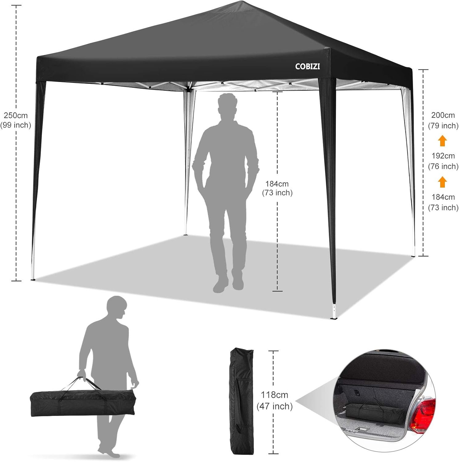 image:imageCOBIZI 16x16 Pop up Gazebo on Clearance Hexagonal Outdoor Canopy Tent with Mosquito Netting Adjustable Height and 256 Square ft of Shade for Party Backyard Gardens with Vented TopBrownBrown