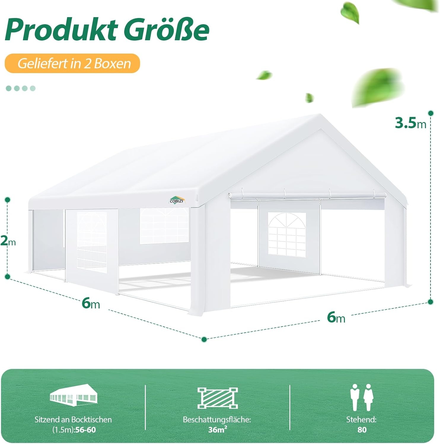 image:imageCOBIZI 20x30 FT Party Tent Heavy Duty Large Outdoor Event Tents for Parties with 8 Sidewalls amp Builtin SandbagsWaterproof Wedding Canopy Tent Gazebo Commercial Tents for CarportPatioWhitewhite1