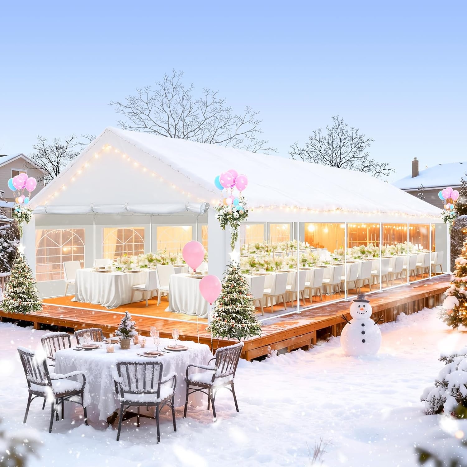 image:imageCOBIZI 20x30 FT Party Tent Heavy Duty Large Outdoor Event Tents for Parties with 8 Sidewalls amp Builtin SandbagsWaterproof Wedding Canopy Tent Gazebo Commercial Tents for CarportPatioWhiteWhite