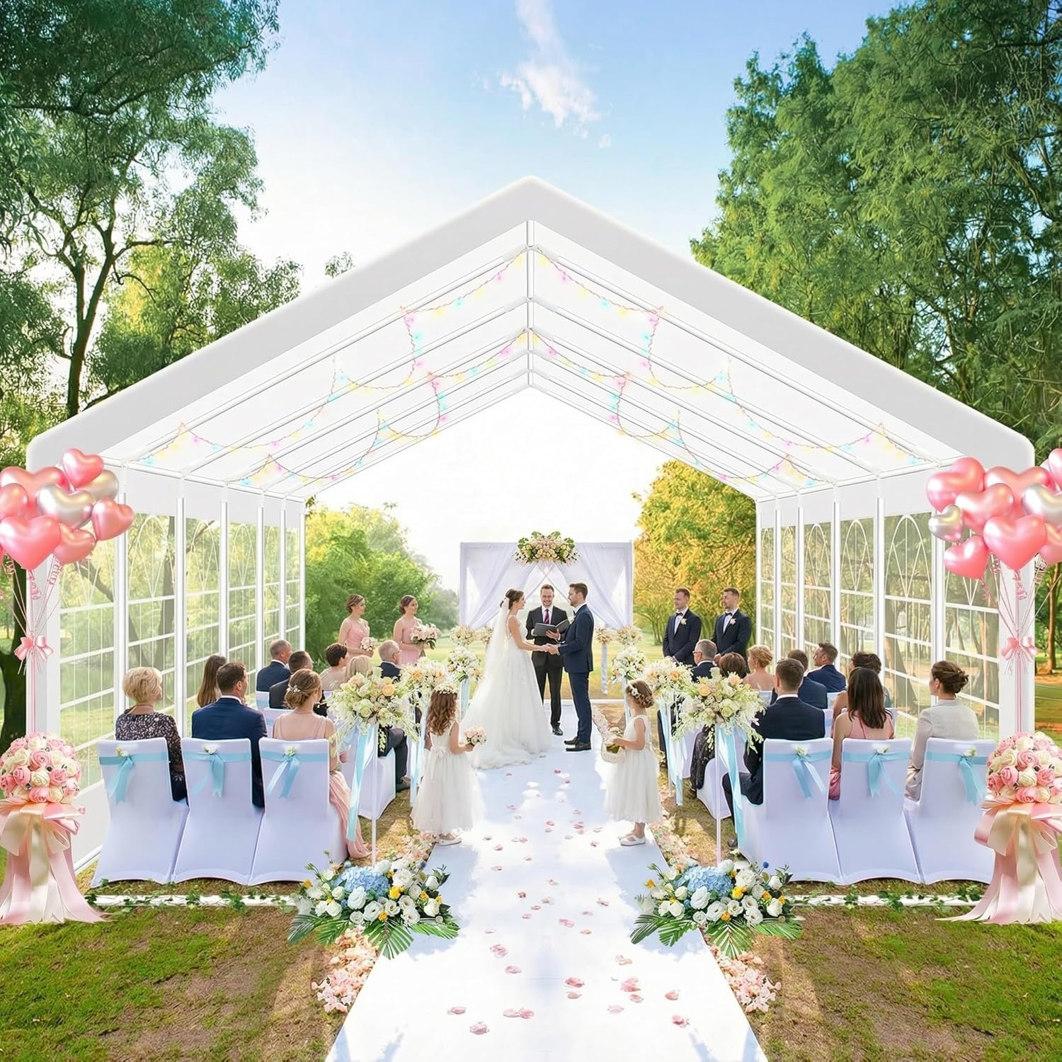 image:imageCOBIZI 20x30 FT Party Tent Heavy Duty Large Outdoor Event Tents for Parties with 8 Sidewalls amp Builtin SandbagsWaterproof Wedding Canopy Tent Gazebo Commercial Tents for CarportPatioWhiteWhite