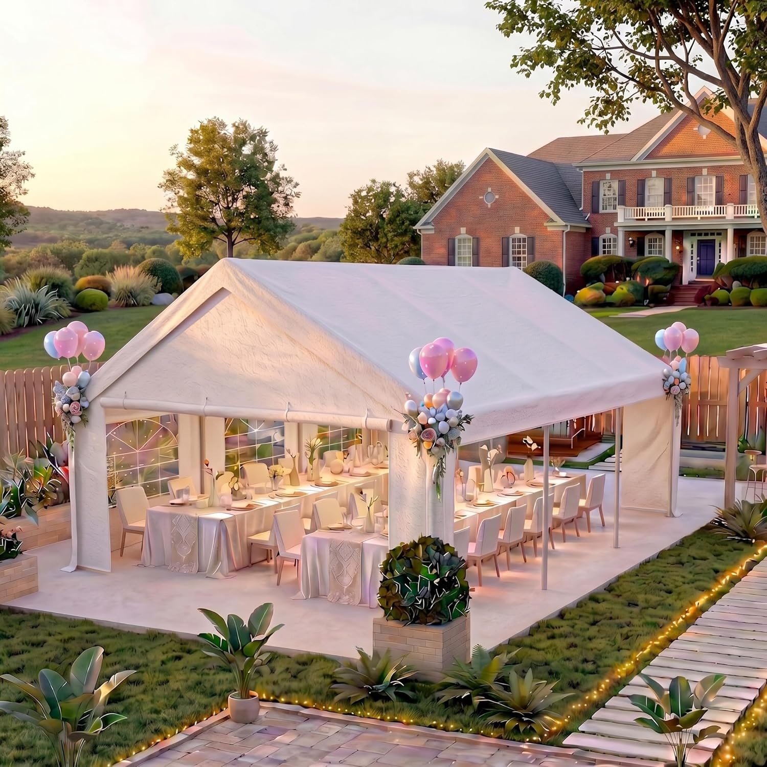 image:imageCOBIZI 20x30 FT Party Tent Heavy Duty Large Outdoor Event Tents for Parties with 8 Sidewalls amp Builtin SandbagsWaterproof Wedding Canopy Tent Gazebo Commercial Tents for CarportPatioWhiteWhite