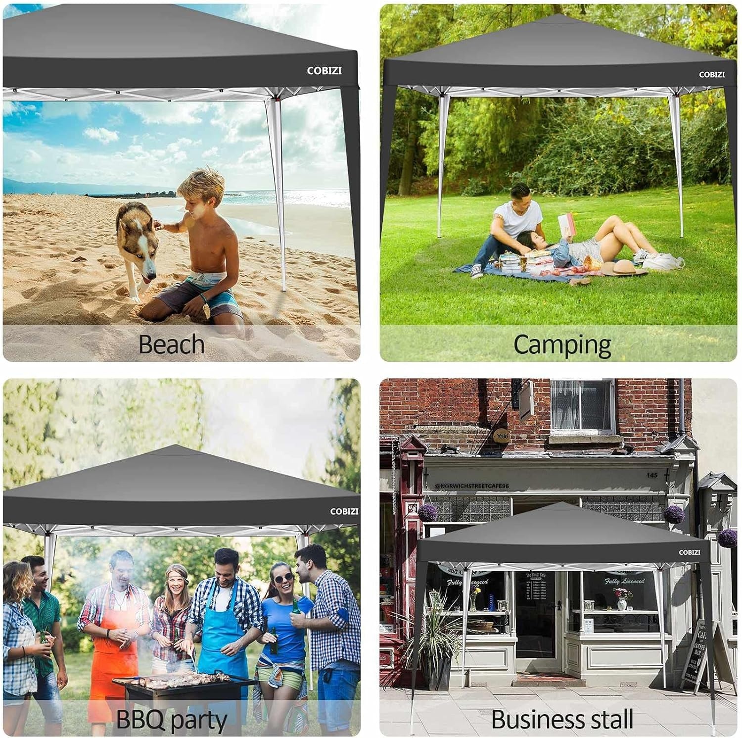 image:imageCOBIZI 20x30 FT Party Tent Heavy Duty Large Outdoor Event Tents for Parties with 8 Sidewalls amp Builtin SandbagsWaterproof Wedding Canopy Tent Gazebo Commercial Tents for CarportPatioWhiteDark Black