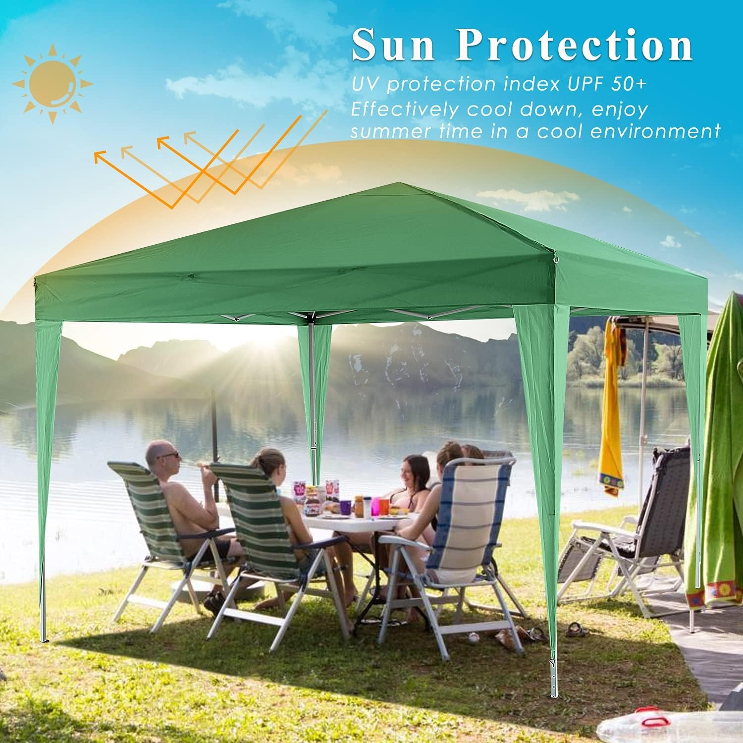 image:imageCOBIZI 20x30 Outdoor Party Tent Heavy Duty Waterproof Canopy Shelter with 8 Sidewalls amp 12 Church Windows White Powder Coating Builtin Sandbag Commercial Event Tents for Parties Wedding Patio BBQGN