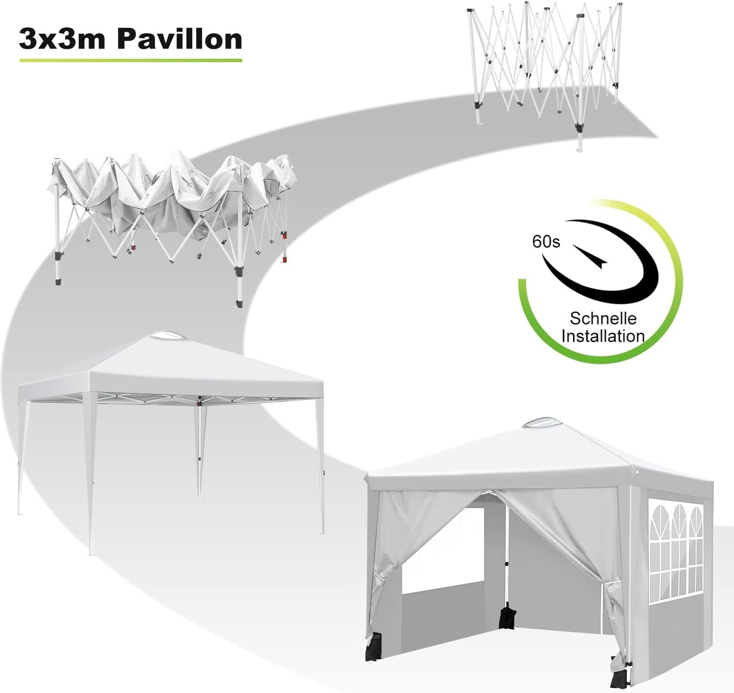 image:imageCOBIZI 20x30 Outdoor Party Tent Heavy Duty Waterproof Canopy Shelter with 8 Sidewalls amp 12 Church Windows White Powder Coating Builtin Sandbag Commercial Event Tents for Parties Wedding Patio BBQmetallic silver