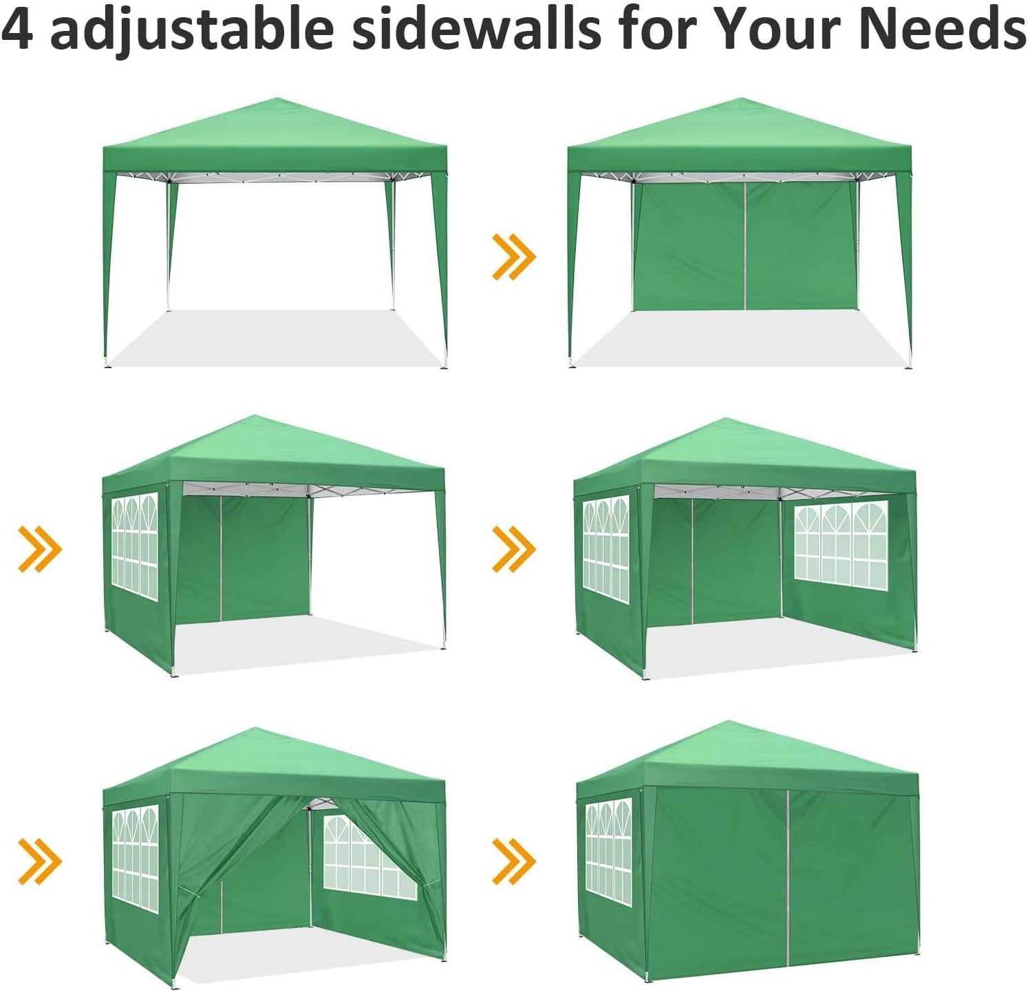 image:imageCOBIZI 20x30 Outdoor Party Tent Heavy Duty Waterproof Canopy Shelter with 8 Sidewalls amp 12 Church Windows White Powder Coating Builtin Sandbag Commercial Event Tents for Parties Wedding Patio BBQLight Green