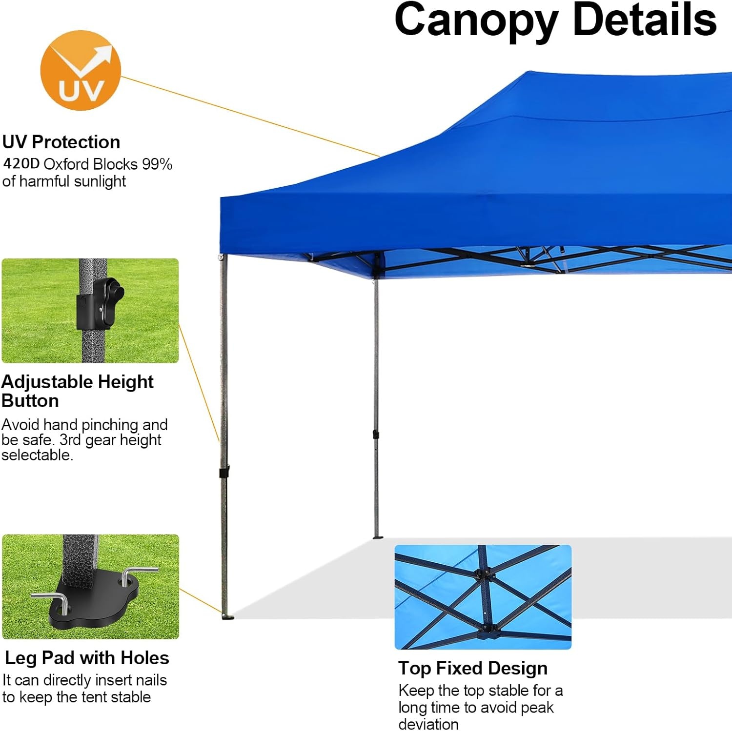image:imageCOBIZI 20x30 Outdoor Party Tent Heavy Duty Waterproof Canopy Shelter with 8 Sidewalls amp 12 Church Windows White Powder Coating Builtin Sandbag Commercial Event Tents for Parties Wedding Patio BBQBlue