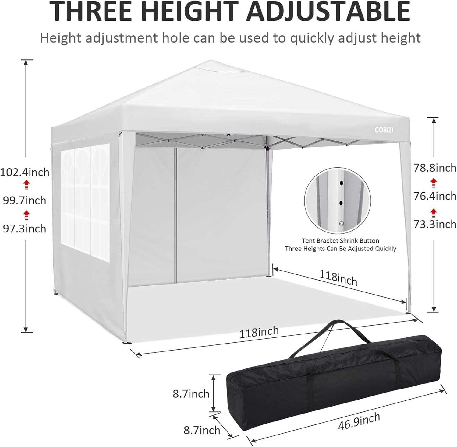 image:imageCOBIZI 20x30 Outdoor Party Tent Heavy Duty Waterproof Canopy Shelter with 8 Sidewalls amp 12 Church Windows White Powder Coating Builtin Sandbag Commercial Event Tents for Parties Wedding Patio BBQWhite