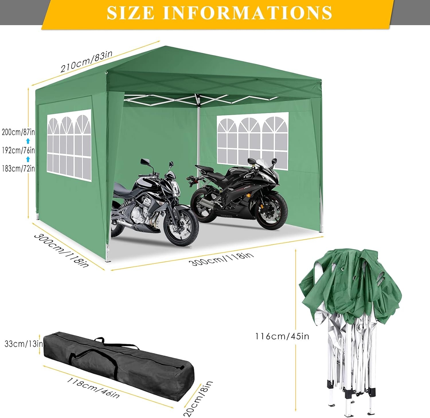 image:imageCOBIZI 20x30 Outdoor Party Tent Heavy Duty Waterproof Canopy Shelter with 8 Sidewalls amp 12 Church Windows White Powder Coating Builtin Sandbag Commercial Event Tents for Parties Wedding Patio BBQGN