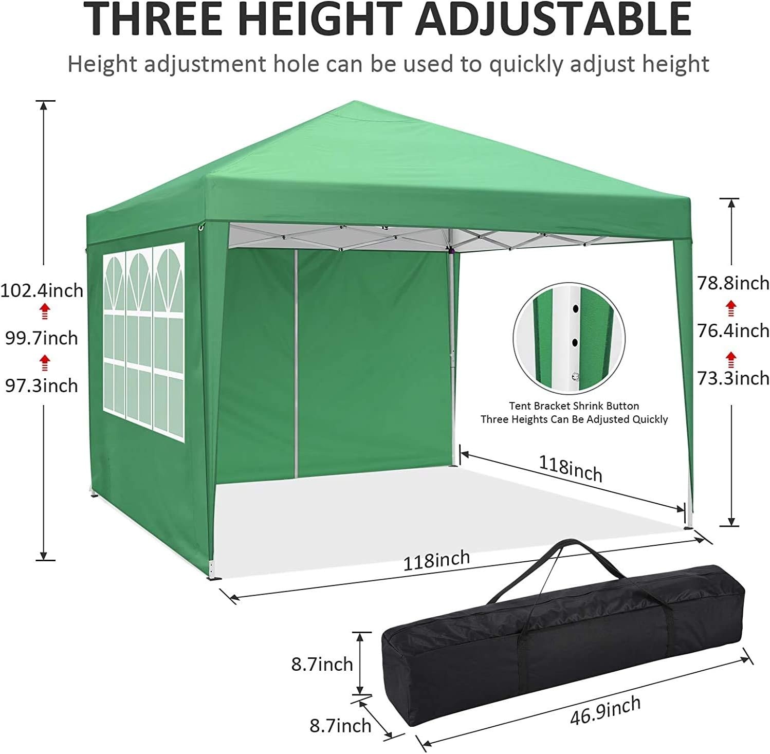 image:imageCOBIZI 20x30 Outdoor Party Tent Heavy Duty Waterproof Canopy Shelter with 8 Sidewalls amp 12 Church Windows White Powder Coating Builtin Sandbag Commercial Event Tents for Parties Wedding Patio BBQLight Green