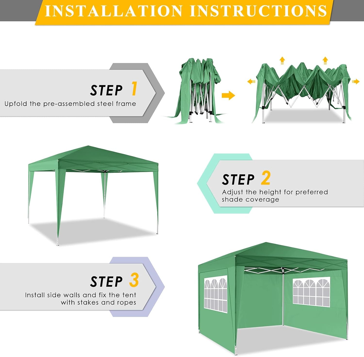 image:imageCOBIZI 20x30 Outdoor Party Tent Heavy Duty Waterproof Canopy Shelter with 8 Sidewalls amp 12 Church Windows White Powder Coating Builtin Sandbag Commercial Event Tents for Parties Wedding Patio BBQGN