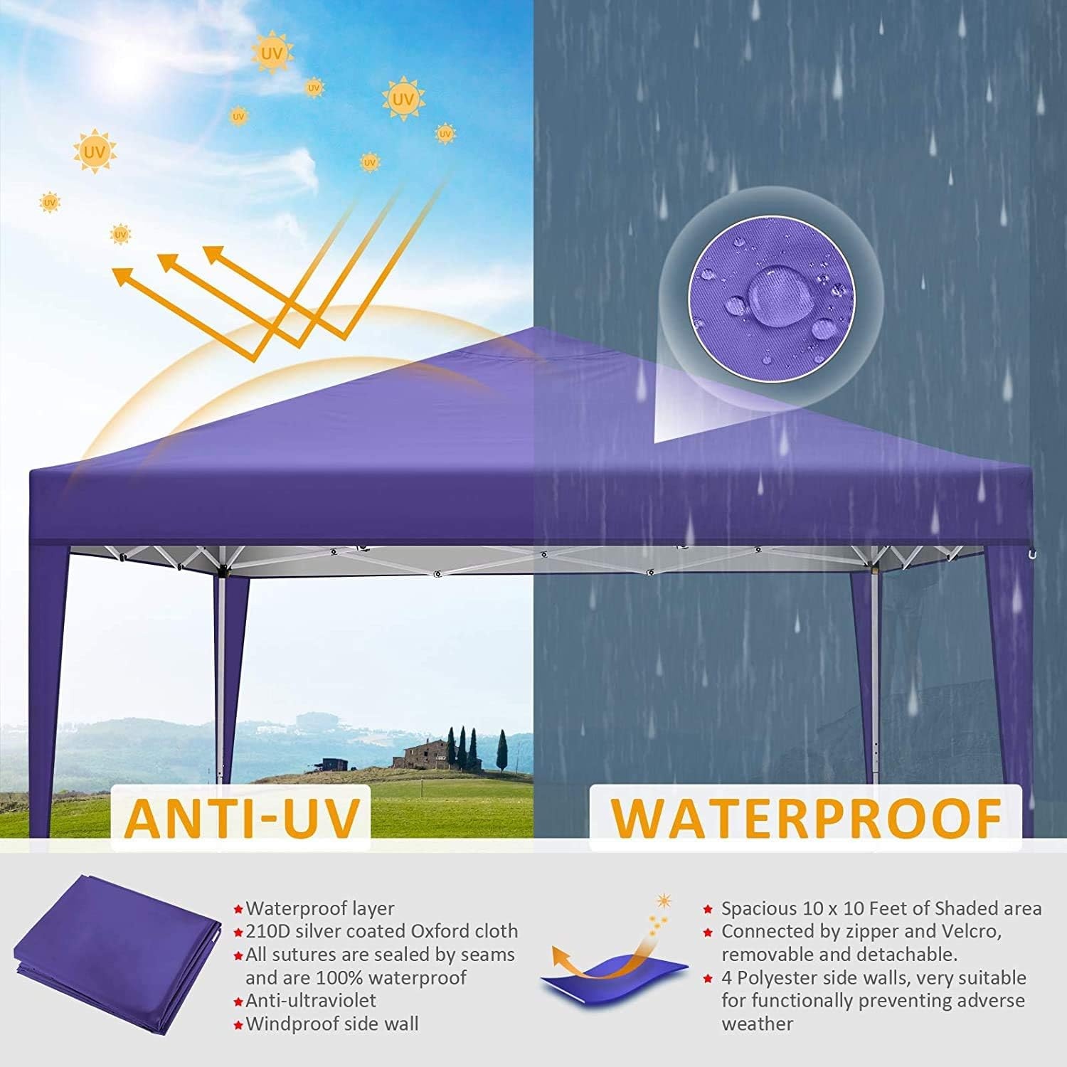 image:imageCOBIZI 20x30 Outdoor Party Tent Heavy Duty Waterproof Canopy Shelter with 8 Sidewalls amp 12 Church Windows White Powder Coating Builtin Sandbag Commercial Event Tents for Parties Wedding Patio BBQLight Pink