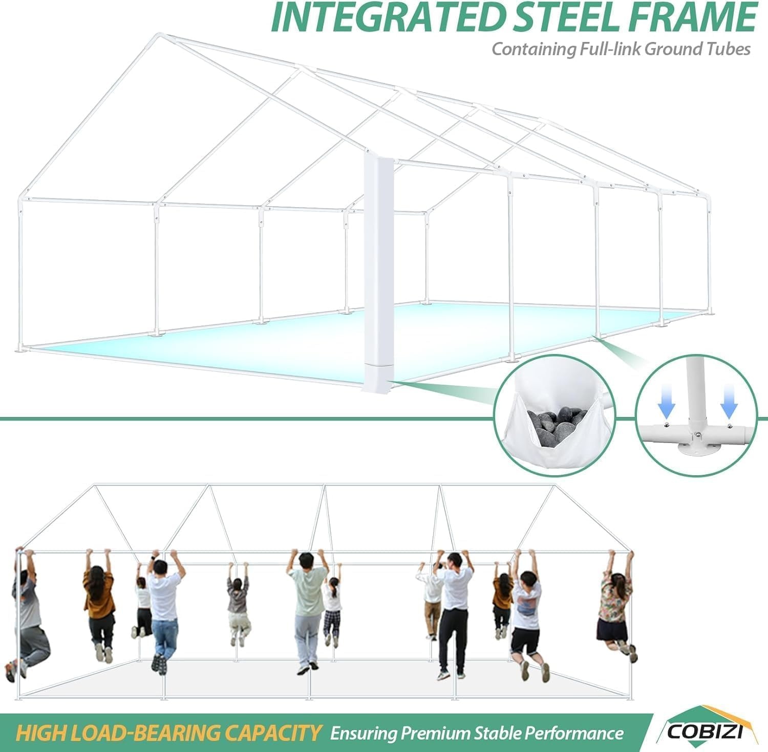 image:imageCOBIZI 20x30FT Party Tent Heavy Duty for Parties Outdoor Gazebo White Event Shelter Wedding Canopy BBQ Carport Commercial with Removable Sidewall Windows Powder Coating Better Than Galvanized