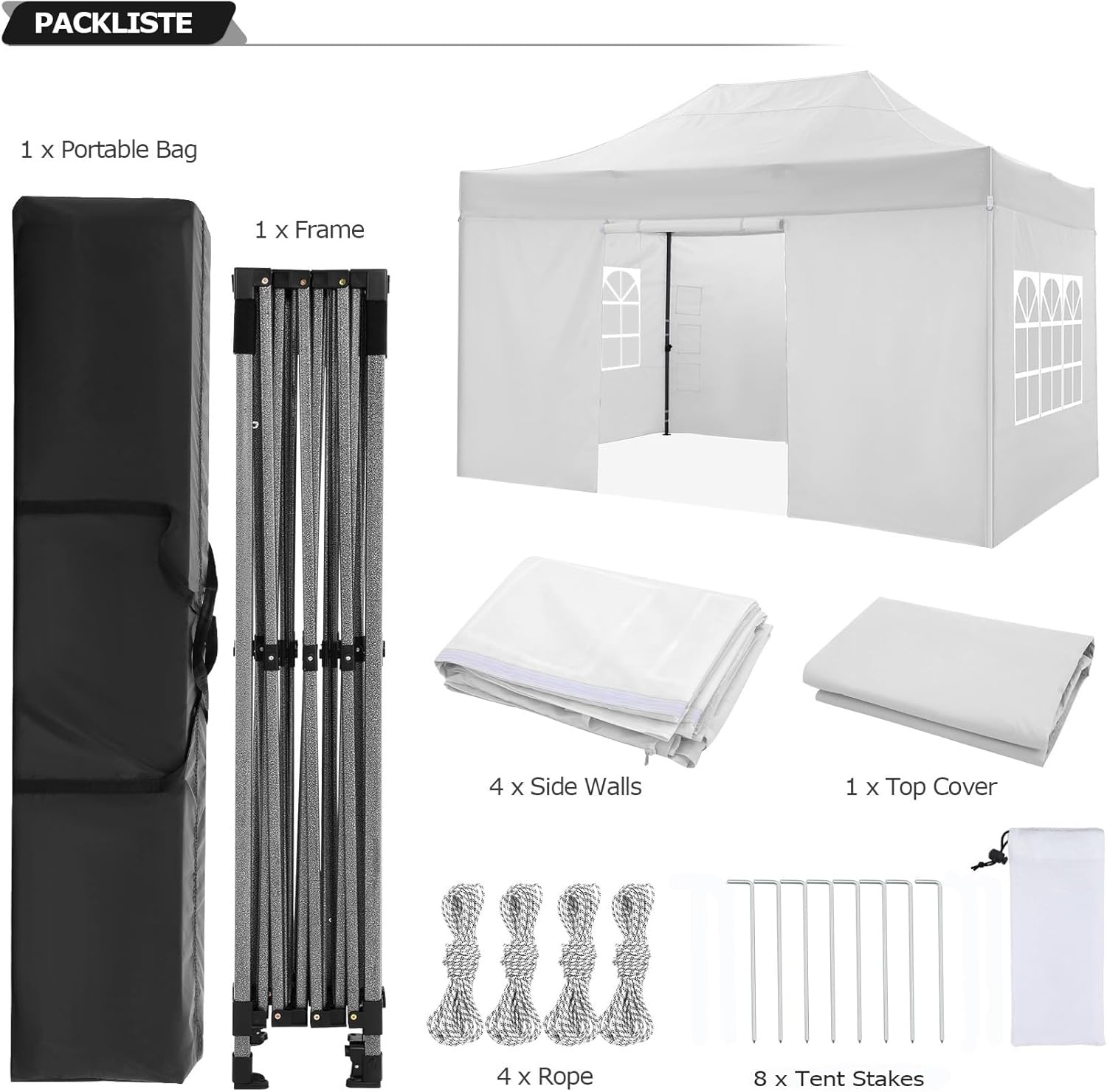 image:imageCOBIZI 66x66 Pop up Canopy Tent 66x66 Canopy No Sidewall Waterproof Heavy Duty Commercial for Parties Outdoor Garden Gazebo Tent Carry Bag with Wheel66x66ft No Sidewalls BlackWhite