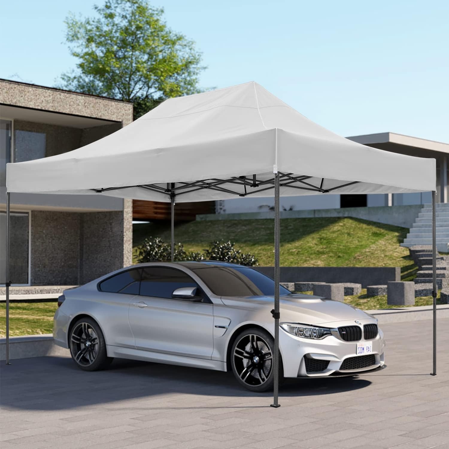 image:imageCOBIZI 66x66ft Pop Up Canopy Tent Heavy Duty Canopy Easy Set up Waterproof Outdoor Canopy Tent for Parties Beach Garden Camping with 1 Handbag 3 Adjustable Heights UPF50 Mist WhiteWhite