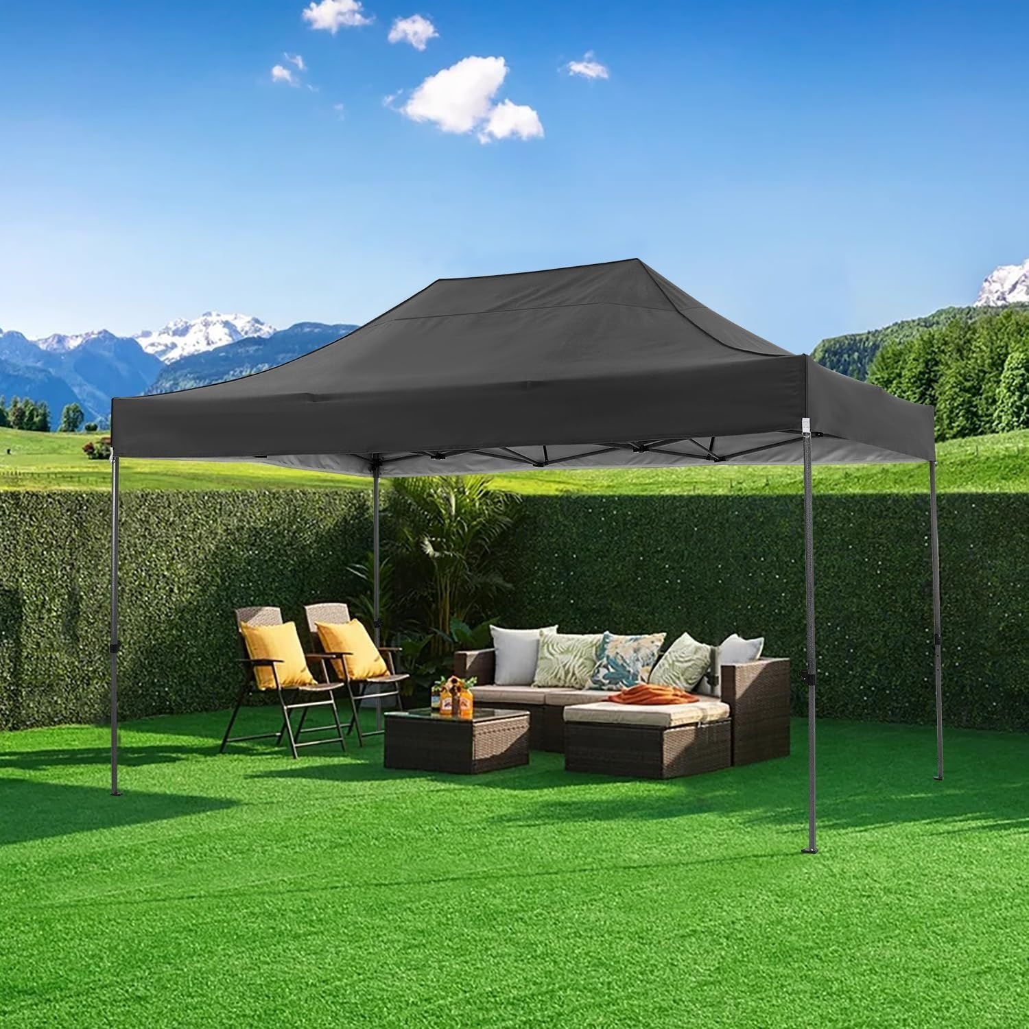 image:imageCOBIZI 66x66ft Pop Up Canopy Tent Heavy Duty Canopy Easy Set up Waterproof Outdoor Canopy Tent for Parties Beach Garden Camping with 1 Handbag 3 Adjustable Heights UPF50 Mist WhiteBlack