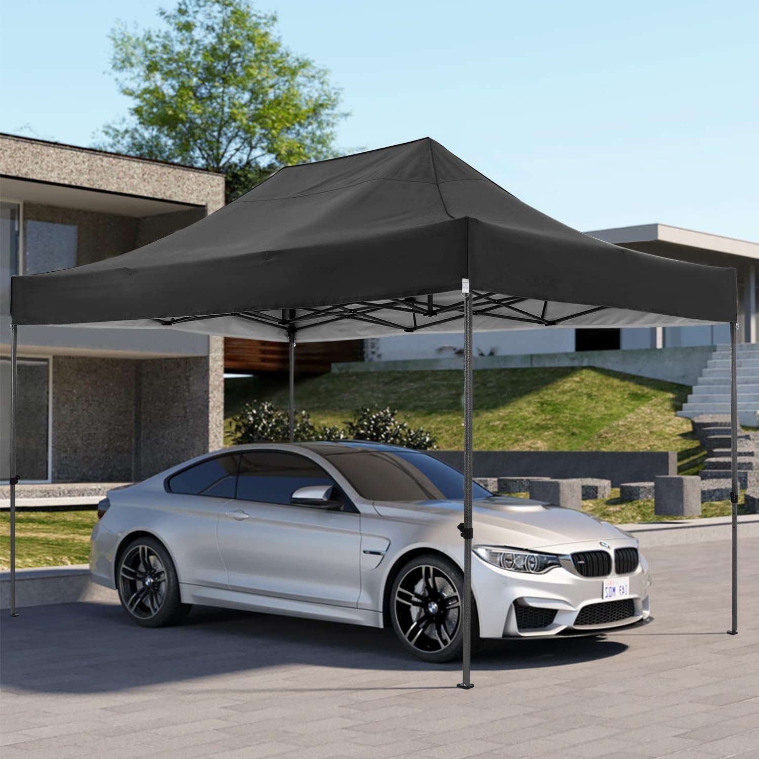 image:imageCOBIZI 66x66ft Pop Up Canopy Tent Heavy Duty Canopy Easy Set up Waterproof Outdoor Canopy Tent for Parties Beach Garden Camping with 1 Handbag 3 Adjustable Heights UPF50 Mist WhiteBlack