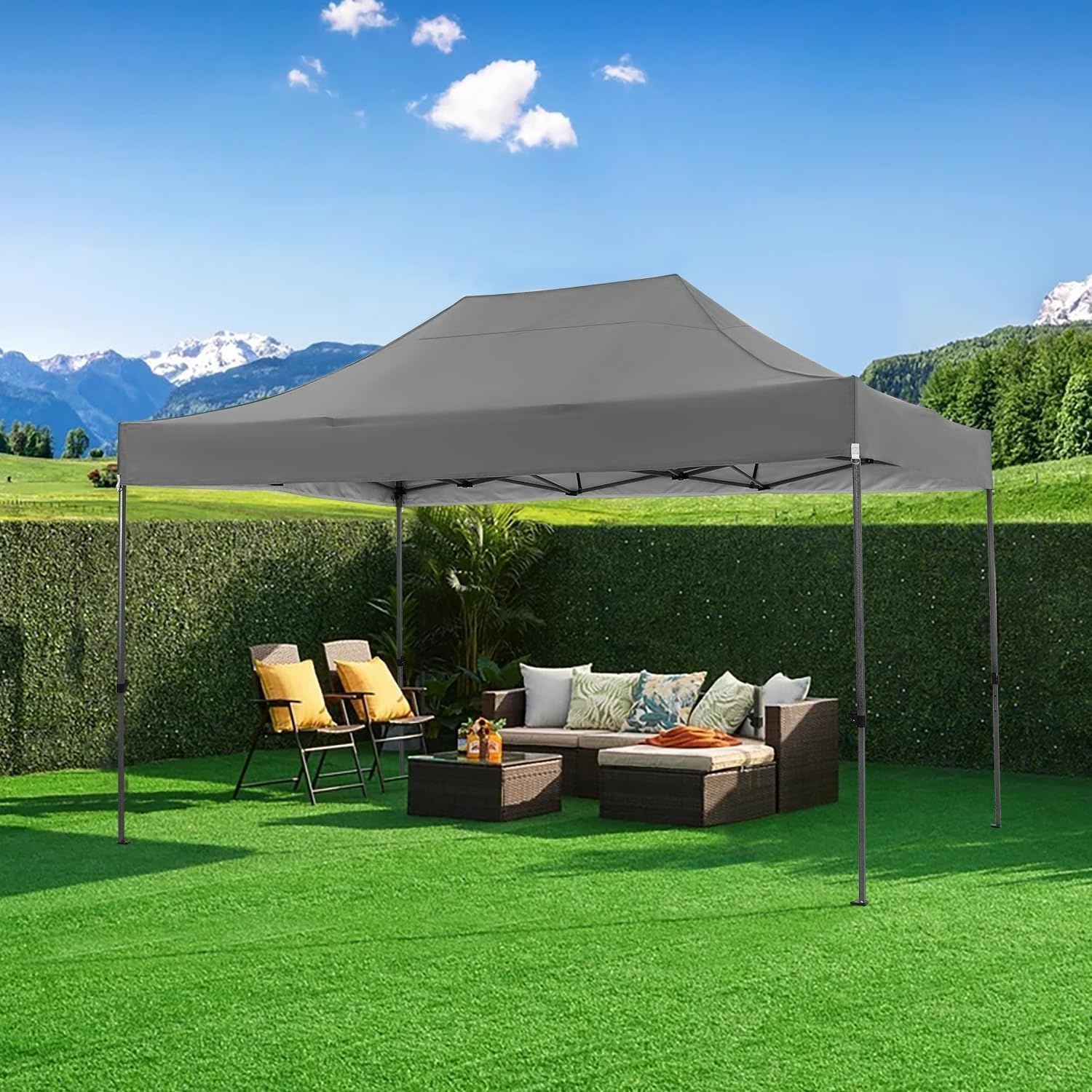 image:imageCOBIZI 66x66ft Pop Up Canopy Tent Heavy Duty Canopy Easy Set up Waterproof Outdoor Canopy Tent for Parties Beach Garden Camping with 1 Handbag 3 Adjustable Heights UPF50 Mist WhiteGray