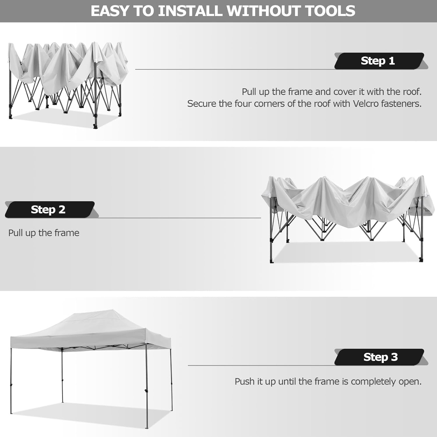 image:imageCOBIZI 66x66ft Pop Up Canopy Tent Heavy Duty Canopy Easy Set up Waterproof Outdoor Canopy Tent for Parties Beach Garden Camping with 1 Handbag 3 Adjustable Heights UPF50 Mist WhiteWhite