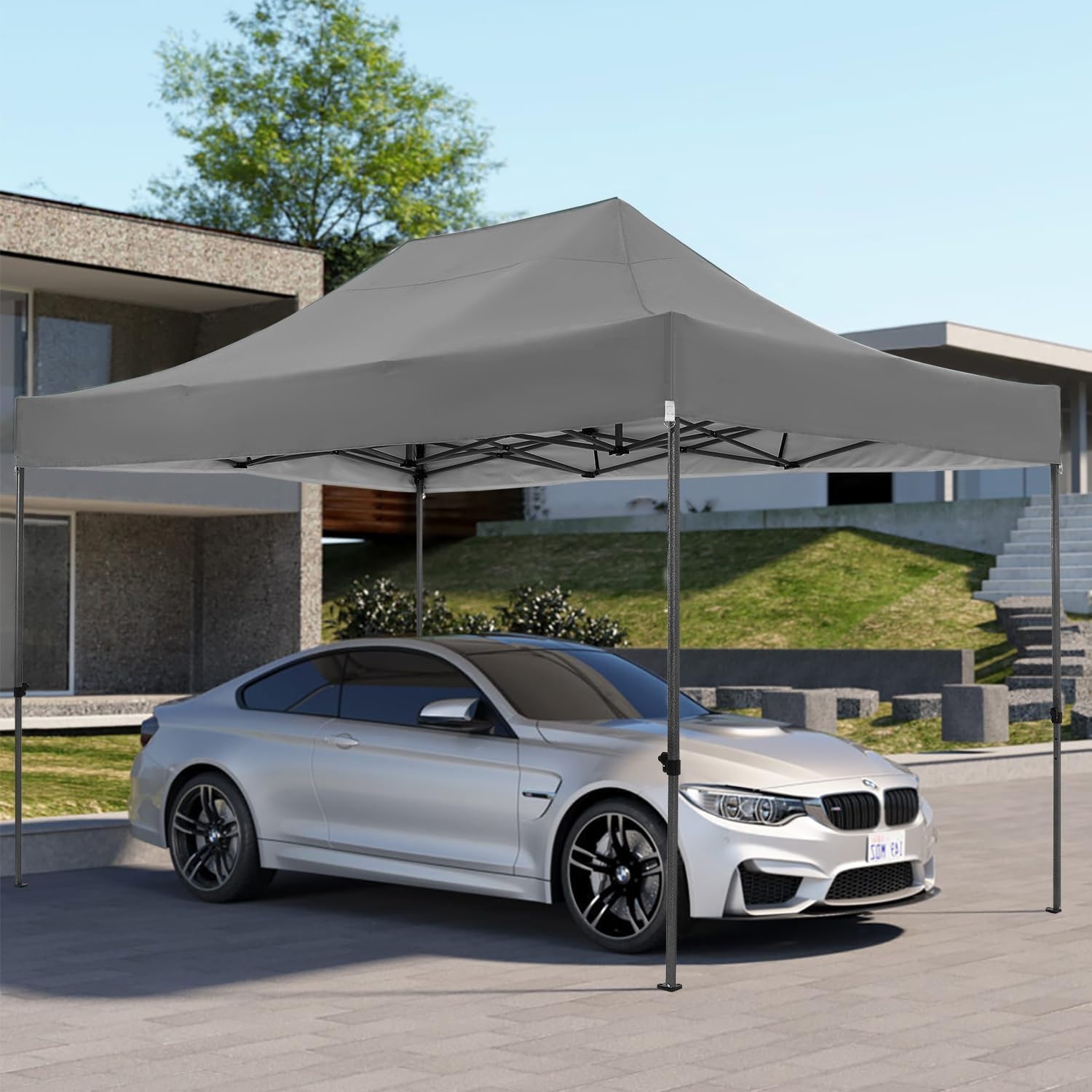 image:imageCOBIZI 66x66ft Pop Up Canopy Tent Heavy Duty Canopy Easy Set up Waterproof Outdoor Canopy Tent for Parties Beach Garden Camping with 1 Handbag 3 Adjustable Heights UPF50 Mist WhiteGray