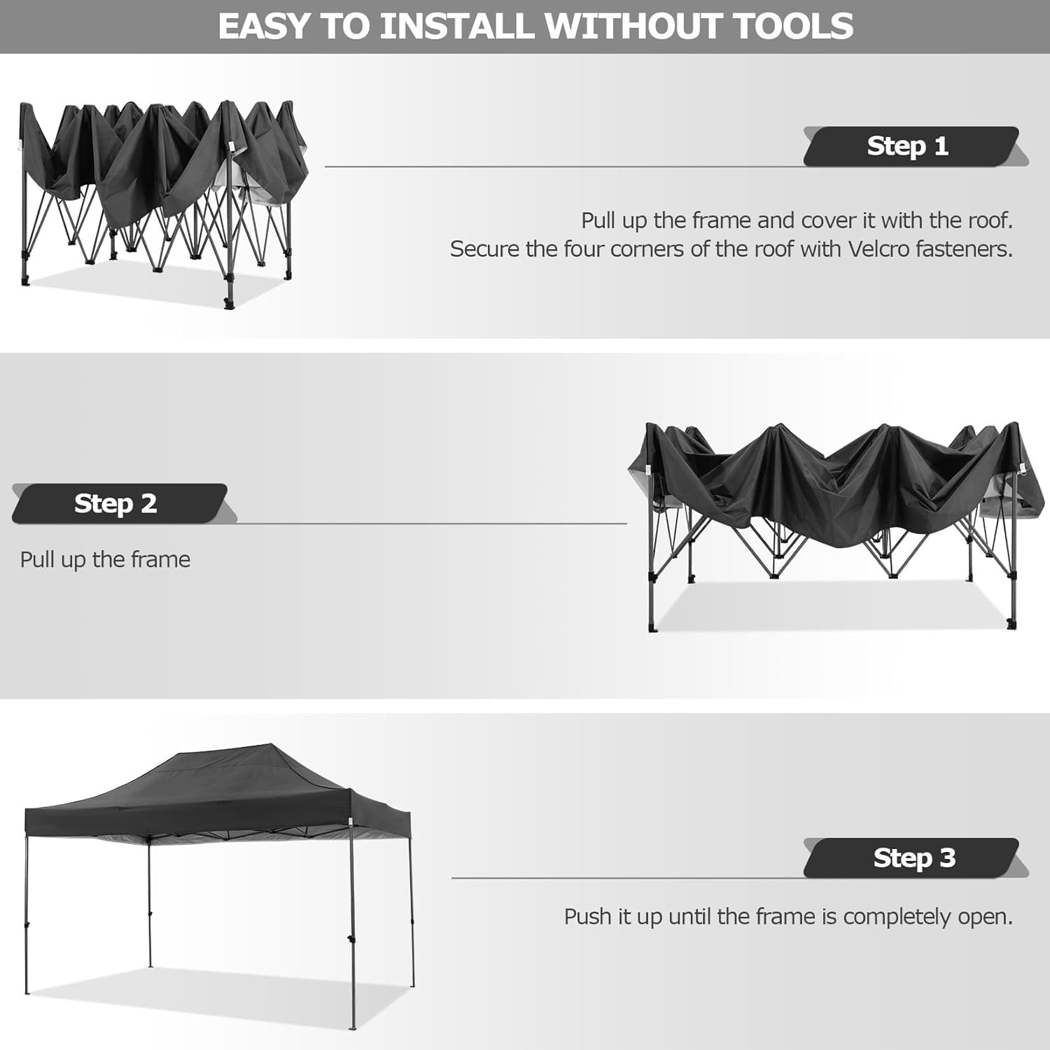 image:imageCOBIZI 66x66ft Pop Up Canopy Tent Heavy Duty Canopy Easy Set up Waterproof Outdoor Canopy Tent for Parties Beach Garden Camping with 1 Handbag 3 Adjustable Heights UPF50 Mist WhiteBlack