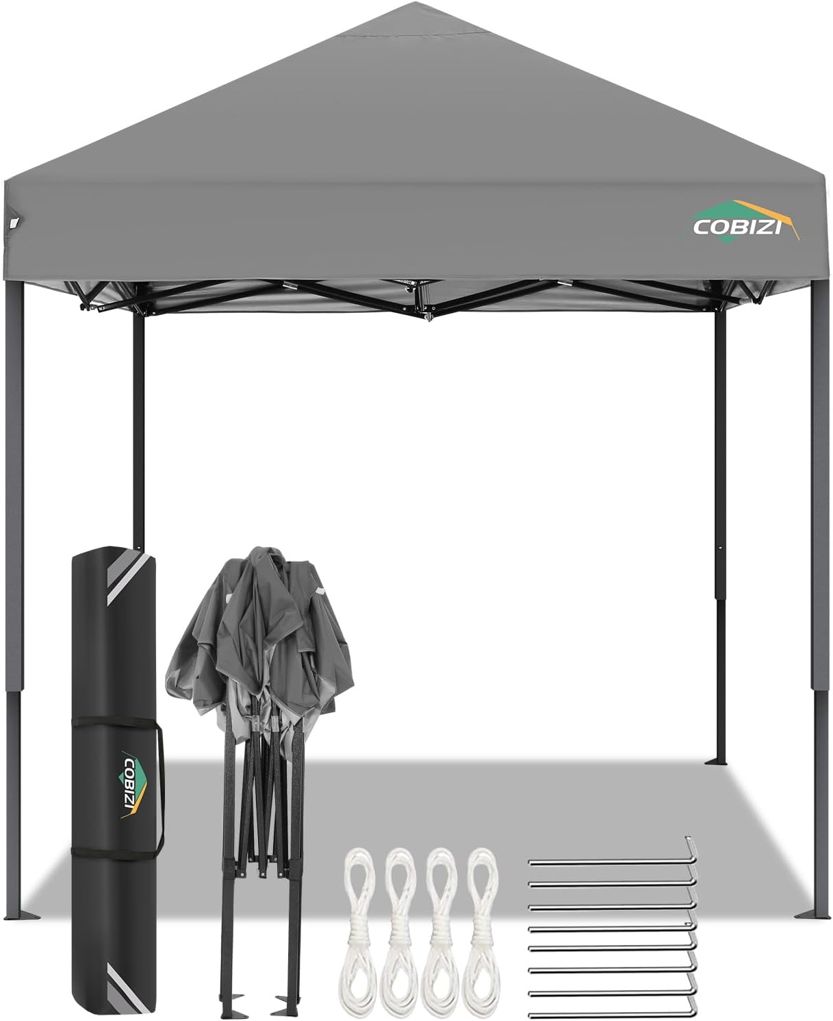 image:imageCOBIZI 66x66ft Pop Up Canopy Tent Heavy Duty Canopy Easy Set up Waterproof Outdoor Canopy Tent for Parties Beach Garden Camping with 1 Handbag 3 Adjustable Heights UPF50 Mist WhiteGray