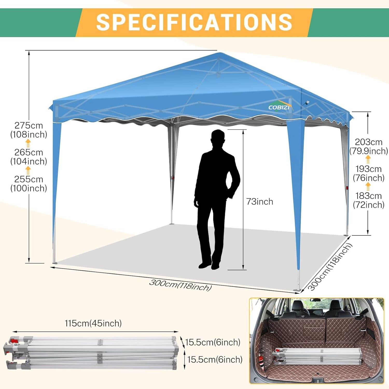 image:imageCOBIZI Gazebo 10x10 Heavy Duty Gazebos with Improved Nettings Outdoor Gazebo Double Roof Patio Gazebos with Metal Steel Frame Outdoor Canopy for Patio Deck Backyard GrayBlack
